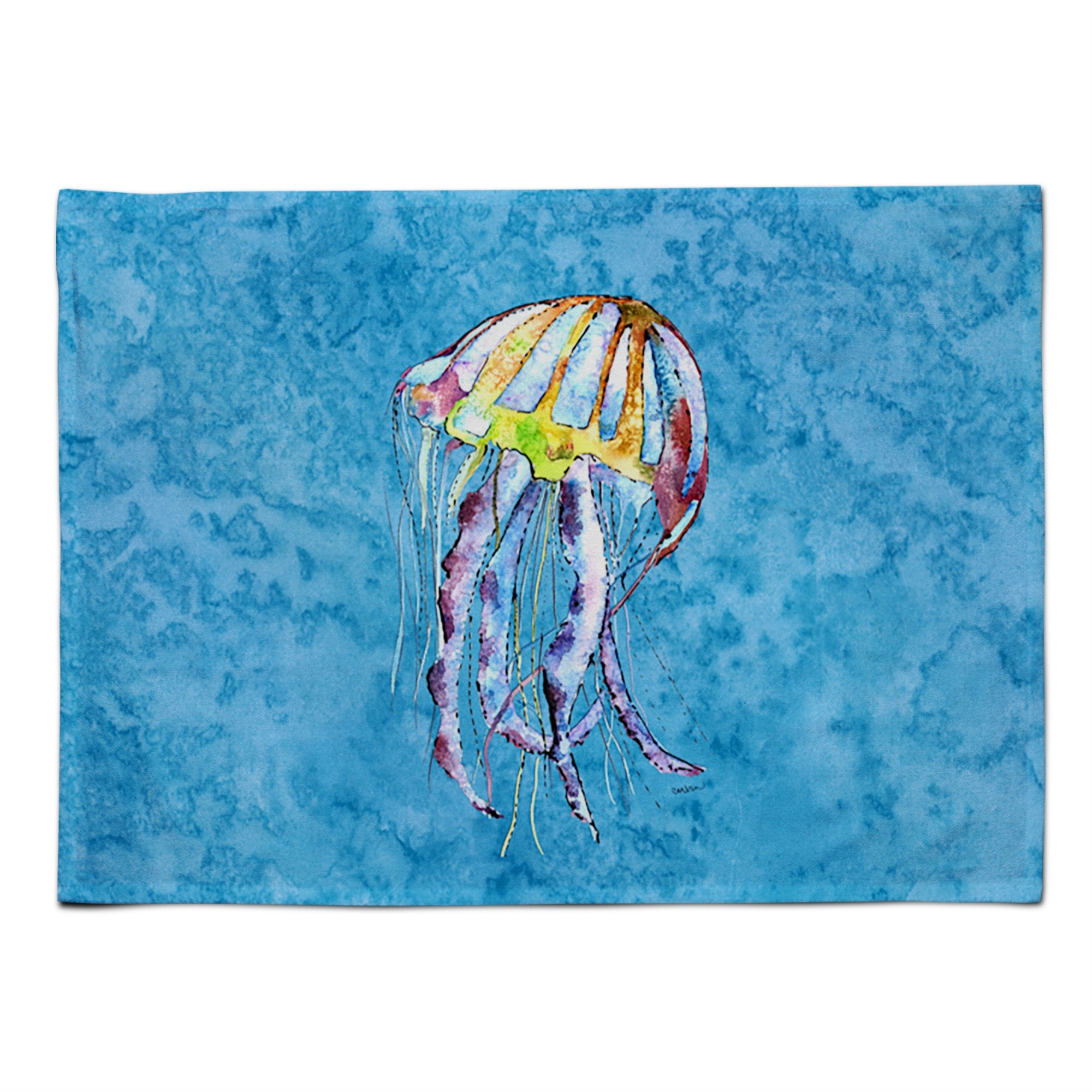 'Caroline'S Treasures 8682Plmt Jellyfish Fabric Placemat, Multicolor''
