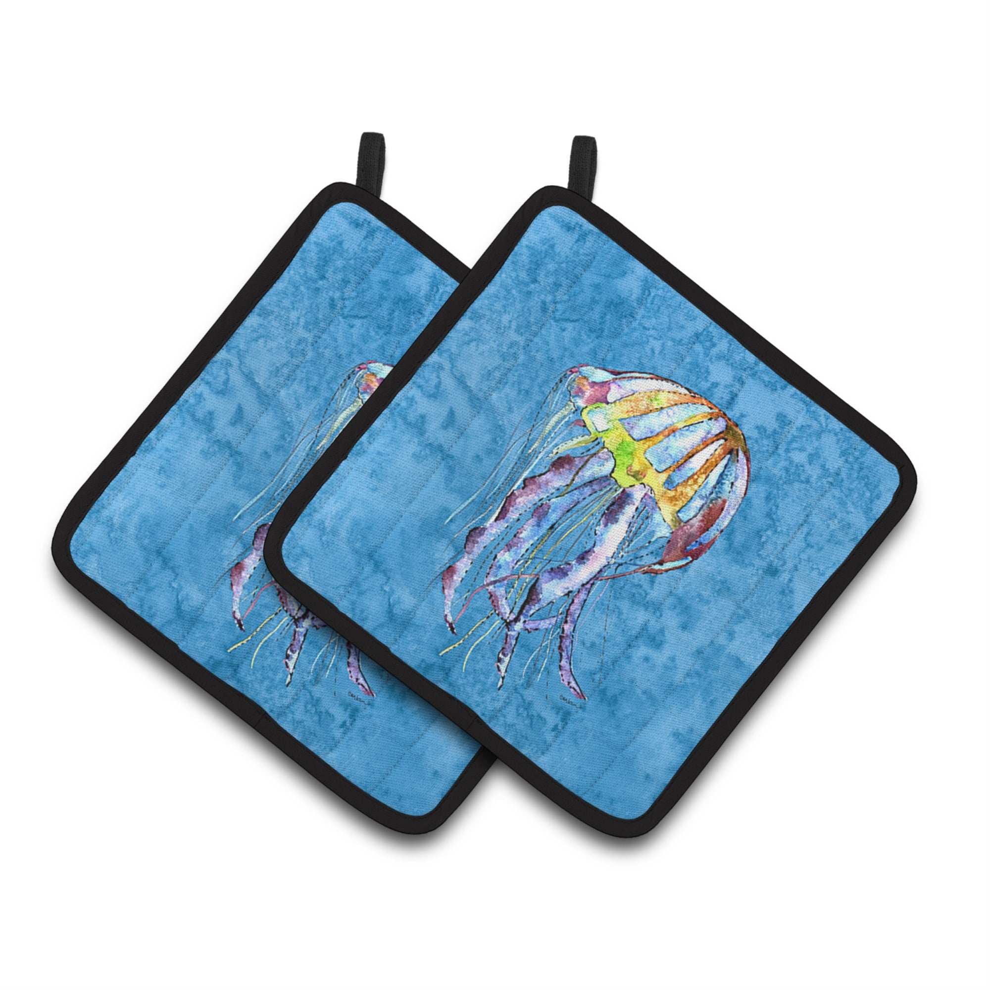 'Caroline'S Treasures Jellyfish Pair Of Pot Holders 8682Pthd, 7.5Hx7.5W, Multicolor''