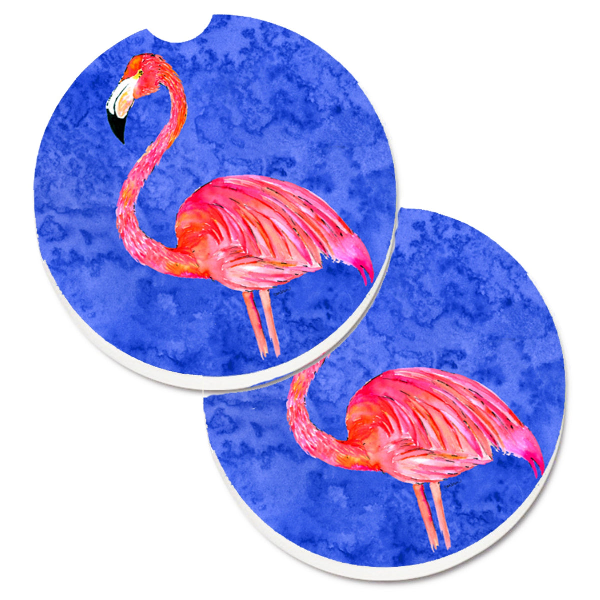 'Caroline'S Treasures Flamingo Set Of 2 Cup Holder Car Coasters 8685Carc, 2.56, Multicolor''