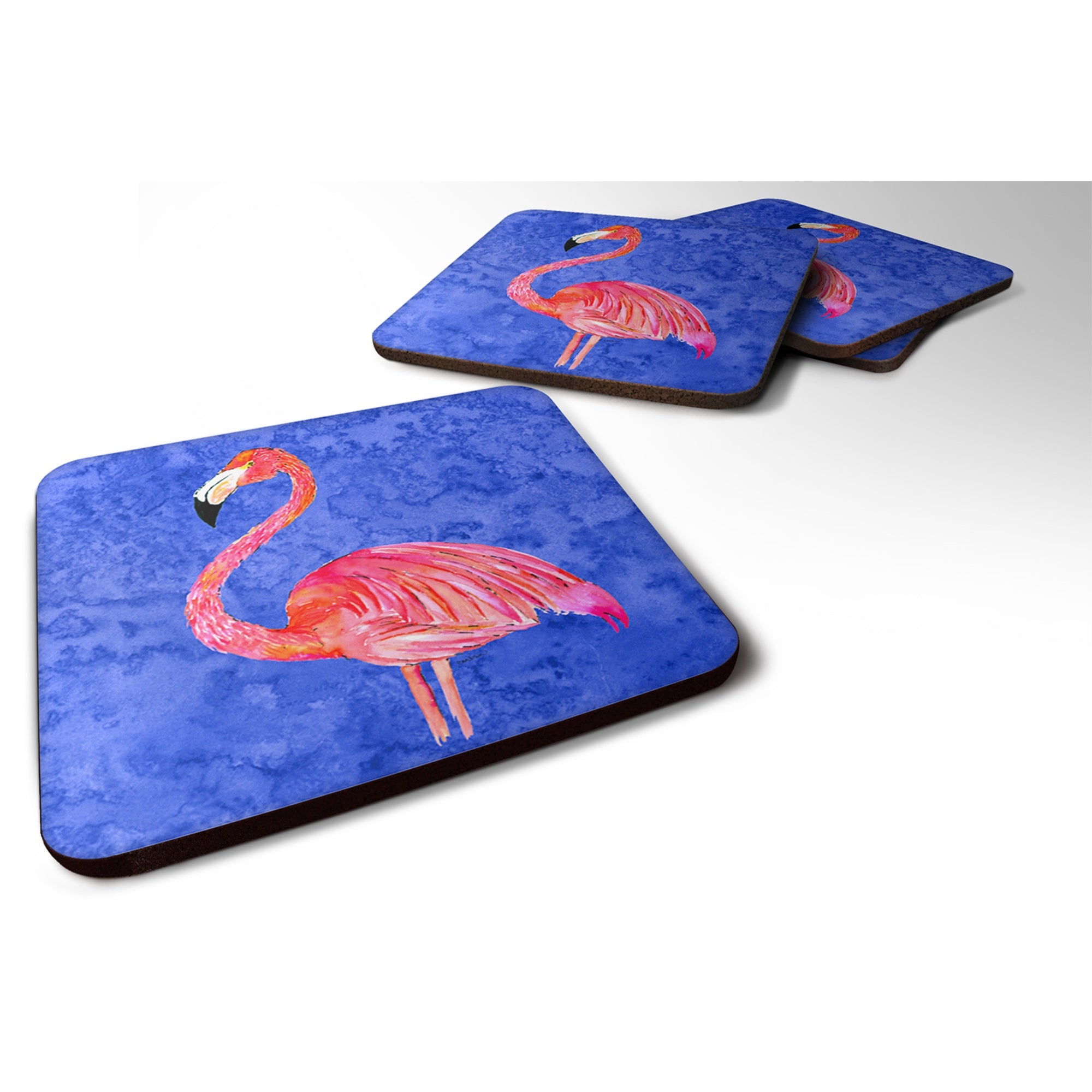 'Caroline'S Treasures 8685Fc Flamingo Foam Coasters (Set Of 4), 3.5'''' H X 3.5'''' W, Multicolor''