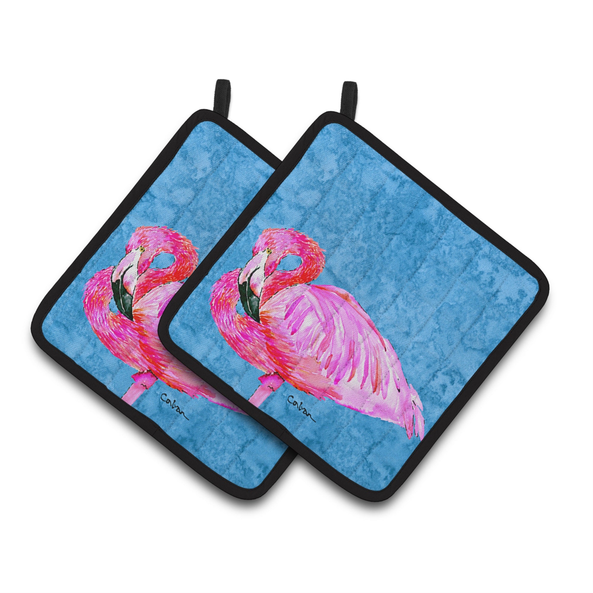 'Caroline'S Treasures Flamingo Pair Of Pot Holders 8686Pthd, 7.5Hx7.5W, Multicolor''