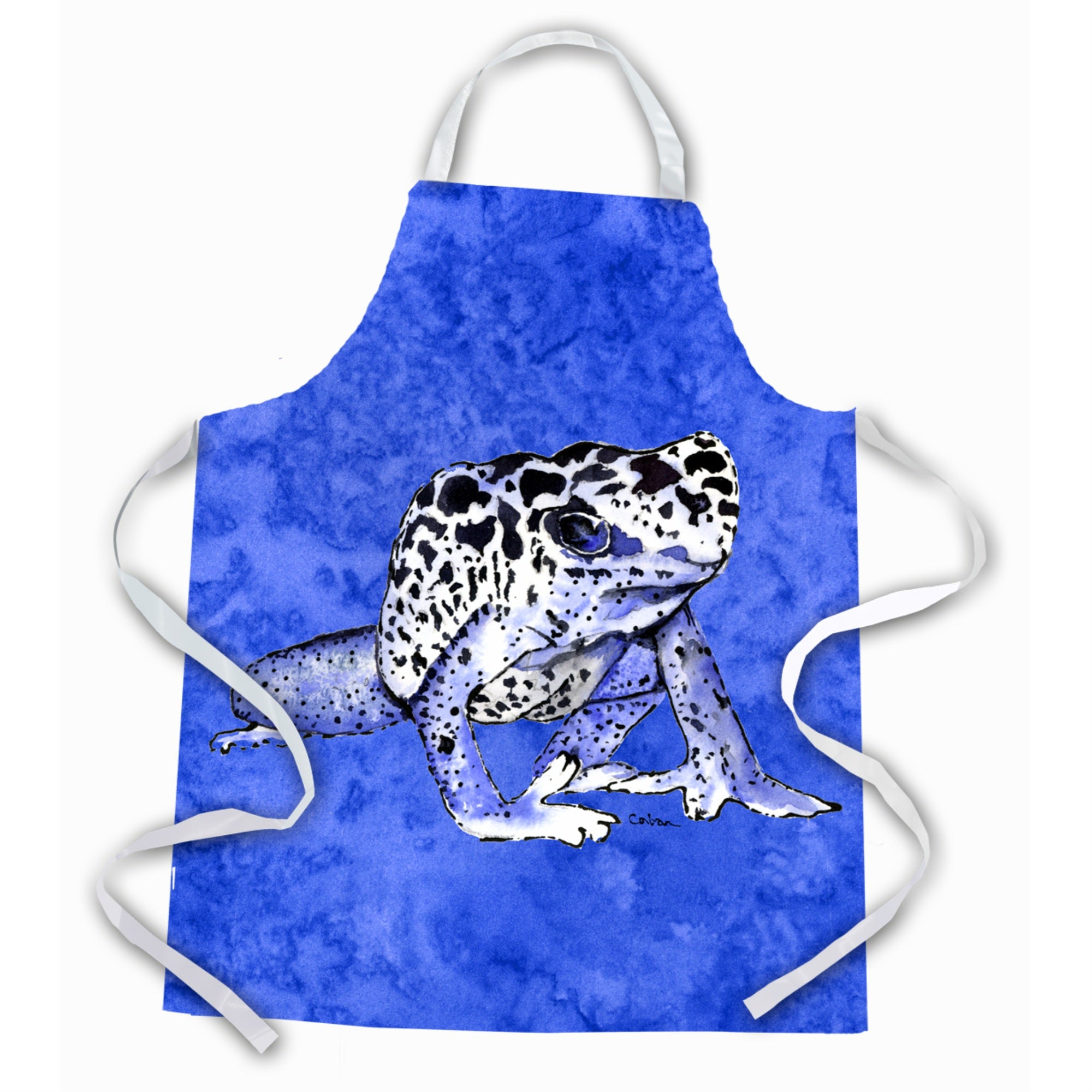 'Caroline'S Treasures 8687Apron Frog On Blue Apron, Large, Multicolor''