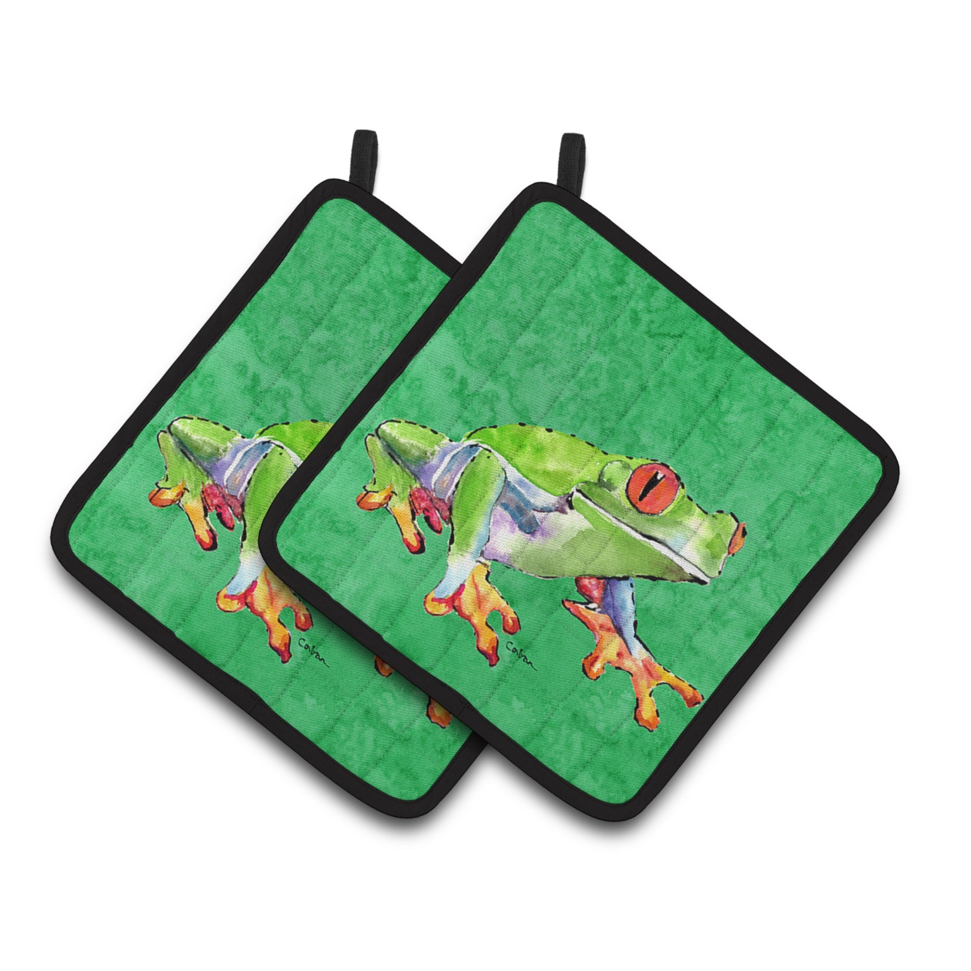 'Caroline'S Treasures Frog Pair Of Pot Holders 8688Pthd, 7.5Hx7.5W, Multicolor''