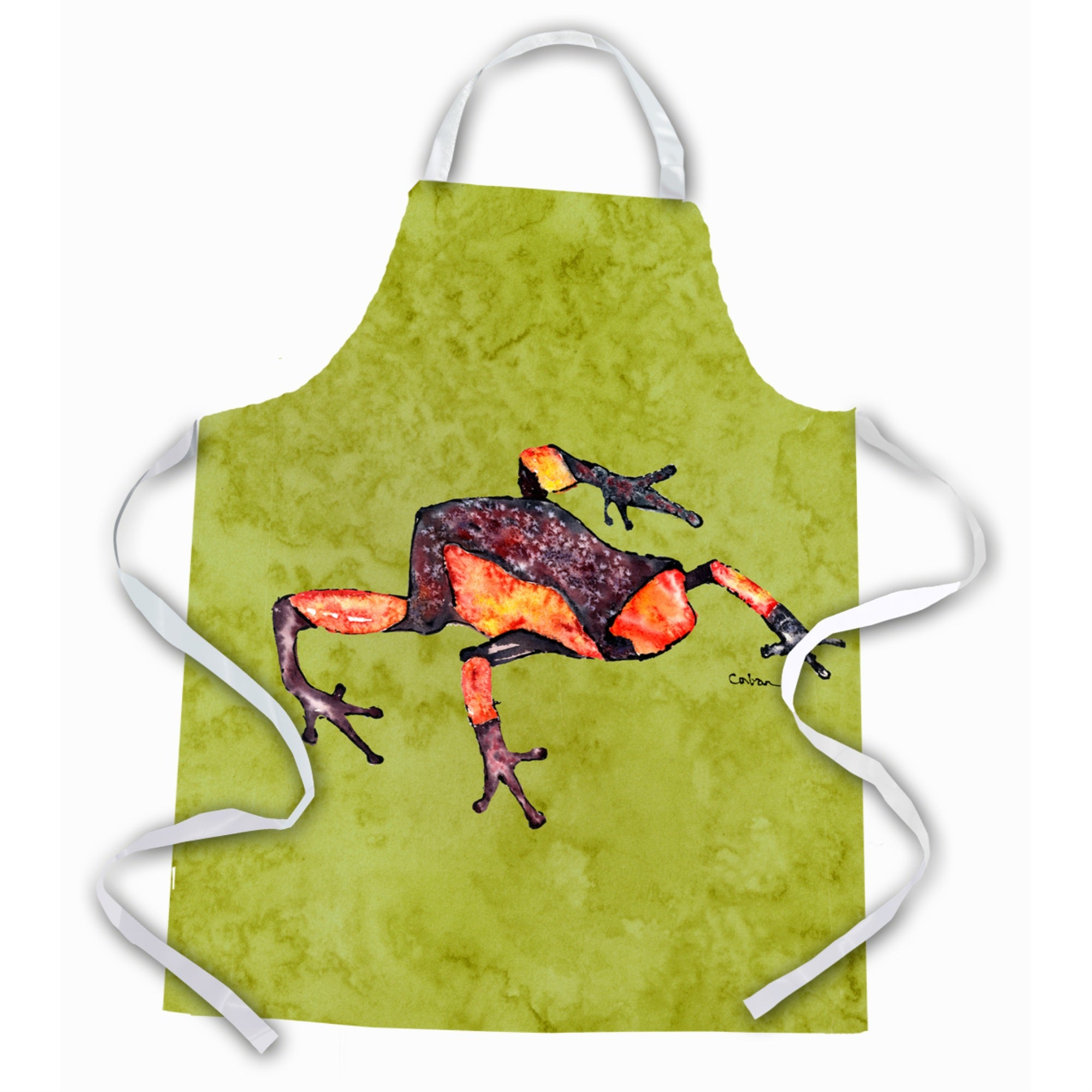 'Caroline'S Treasures 8689Apron Avocado Frog Apron, Large, Multicolor''