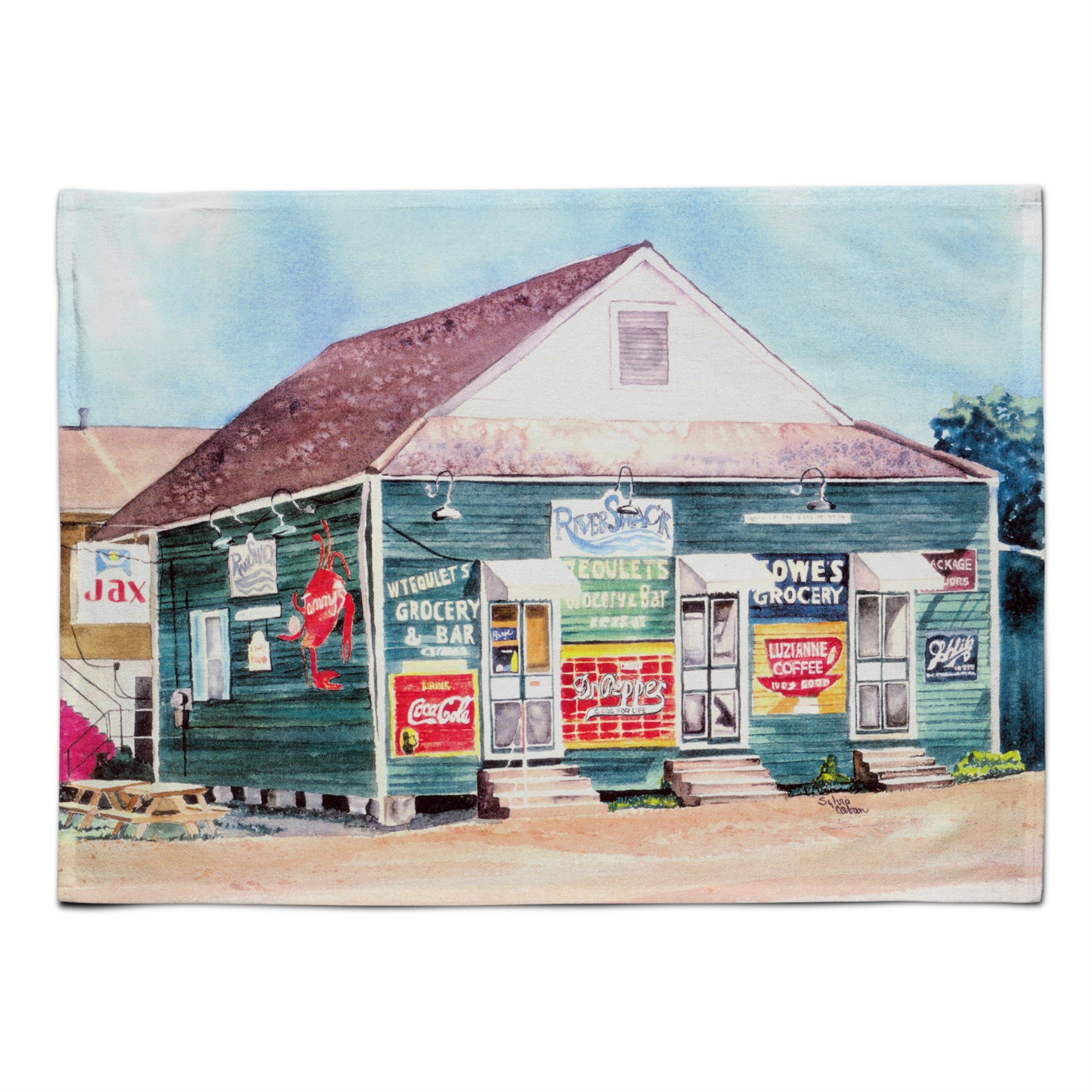 'Caroline'S Treasures 8704Plmt River Shack Fabric Placemat, Multicolor''