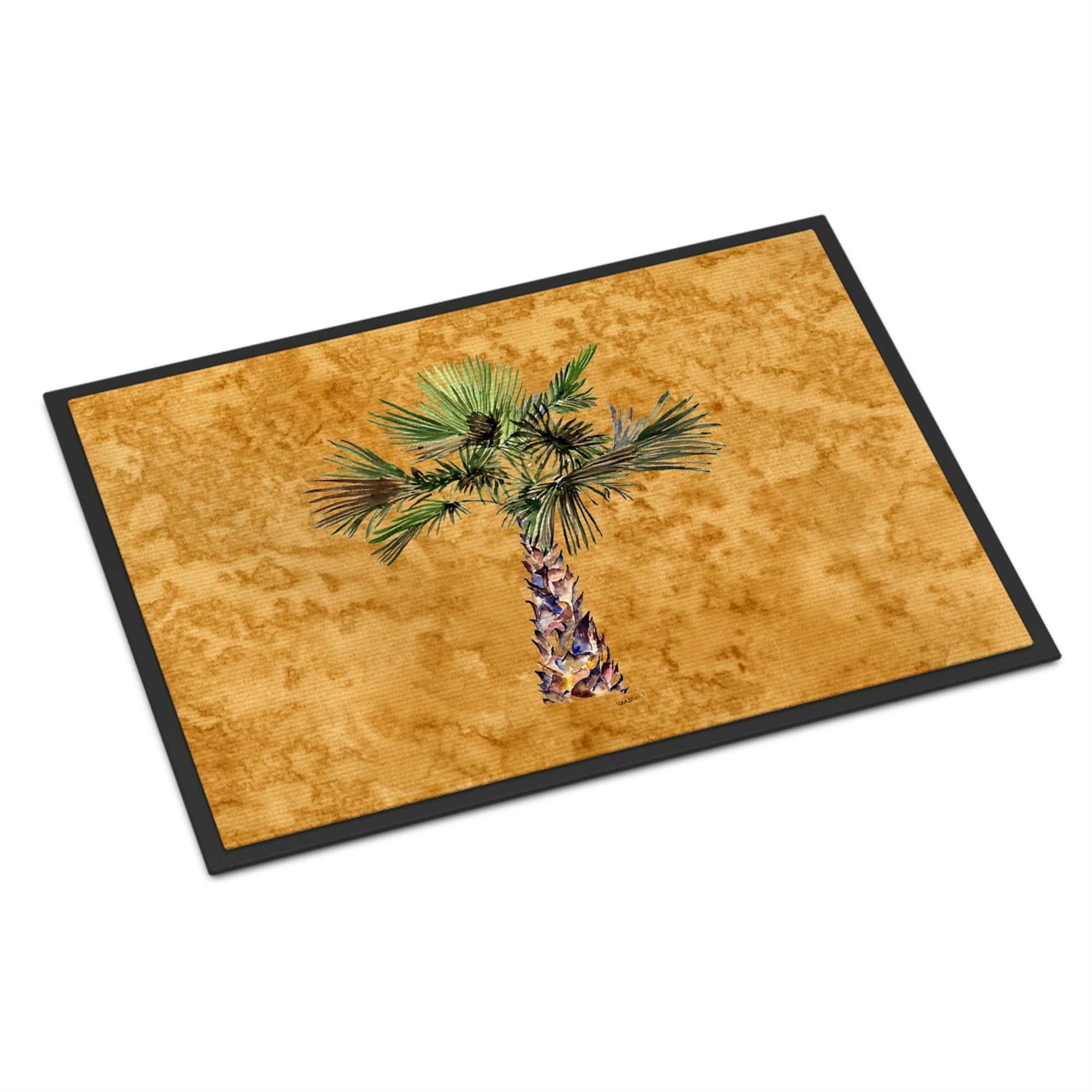 'Caroline'S Treasures 8706Mat Palm Tree On Gold Indoor Or Outdoor Mat, 18 X 27'''', Multicolor''