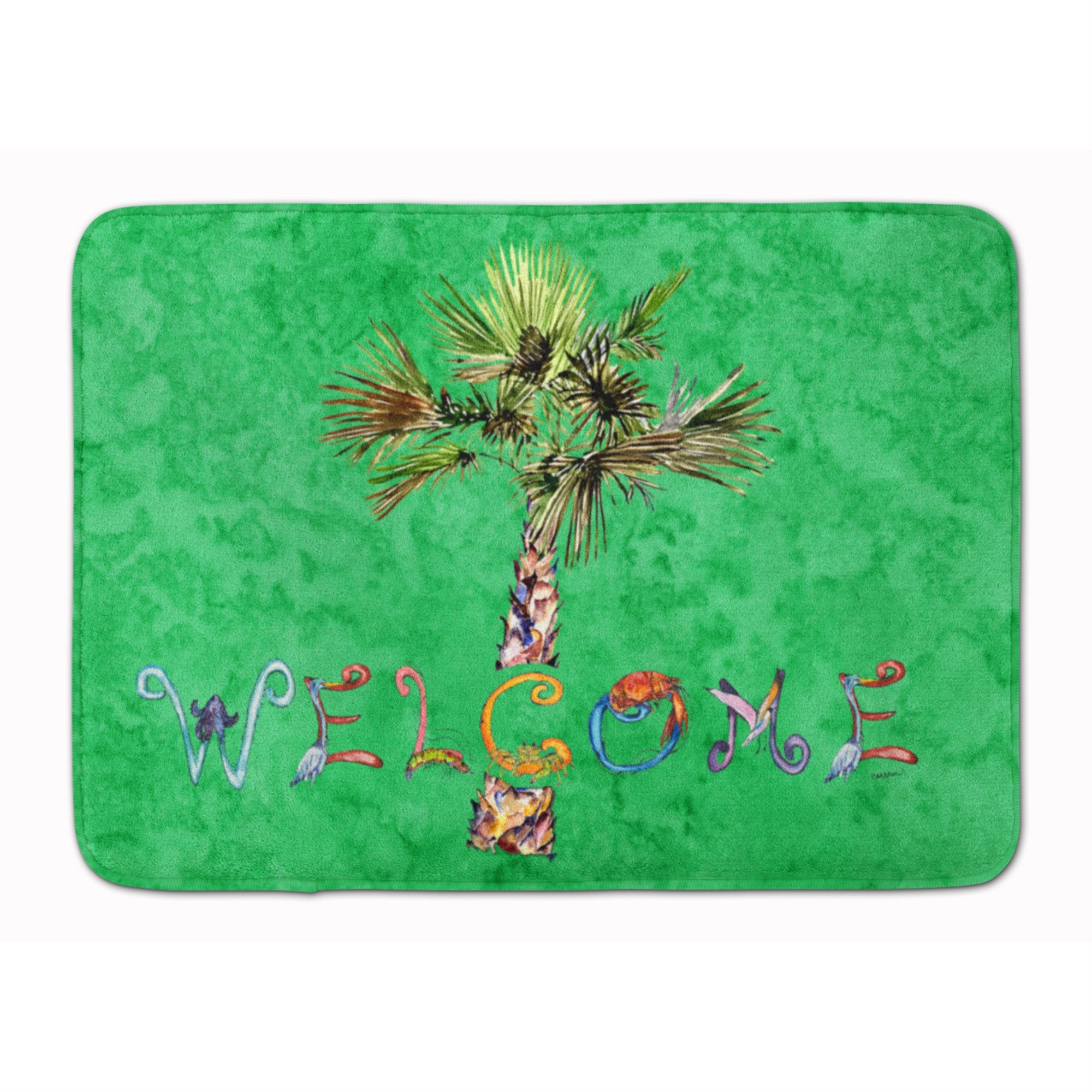 'Caroline'S Treasures Welcome Palm Tree On Green Floor Mat, 19'''' X 27'''', Multicolor''