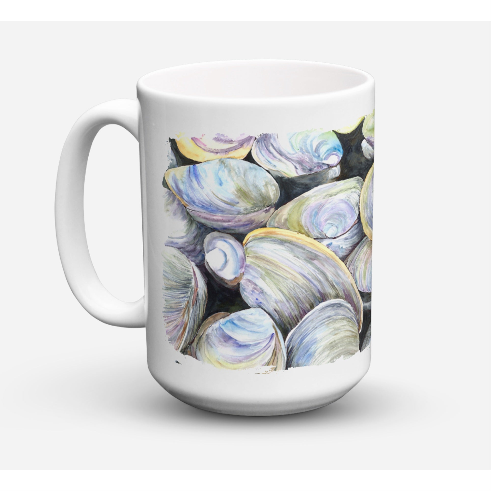 Carolines Treasures 8714CM15 Clam Quahog Dishwasher Safe Microwavable Ceramic Coffee Mug 15 oz Multicolor