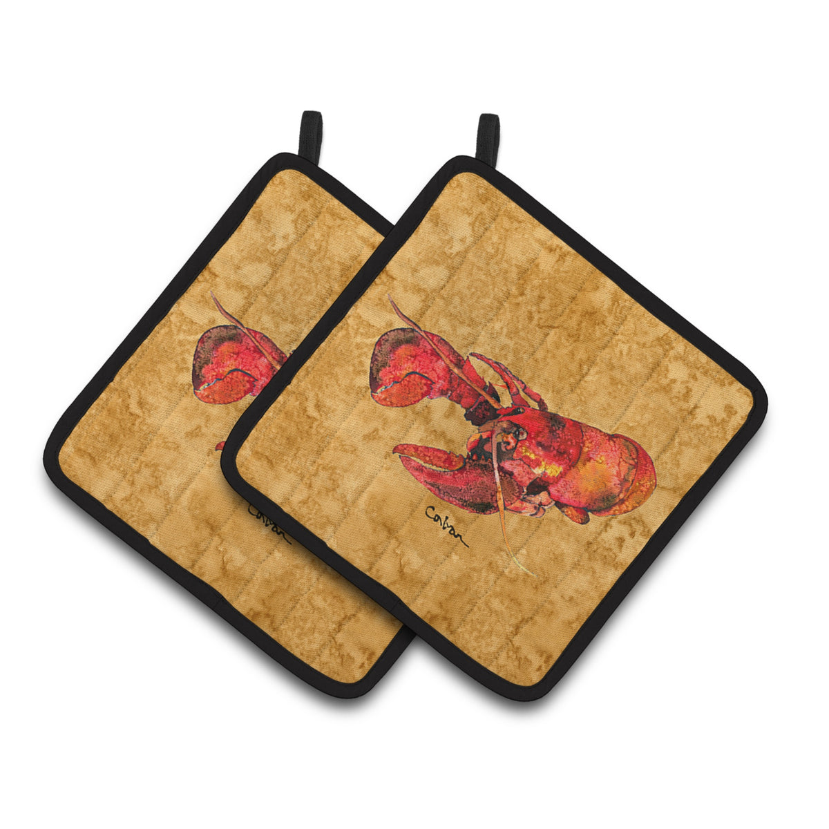 'Caroline'S Treasures Lobster Pair Of Pot Holders 8715Pthd, 7.5Hx7.5W, Multicolor''