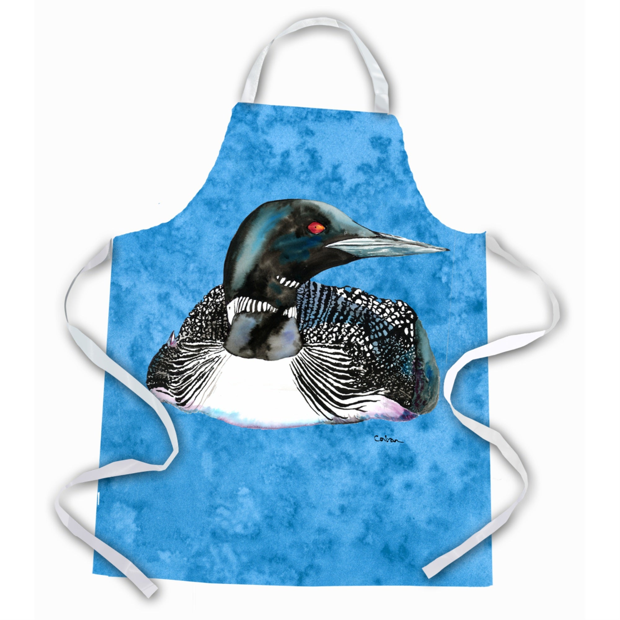 'Caroline'S Treasures 8717Apron Single Loon Blue Apron, Large, Multicolor''