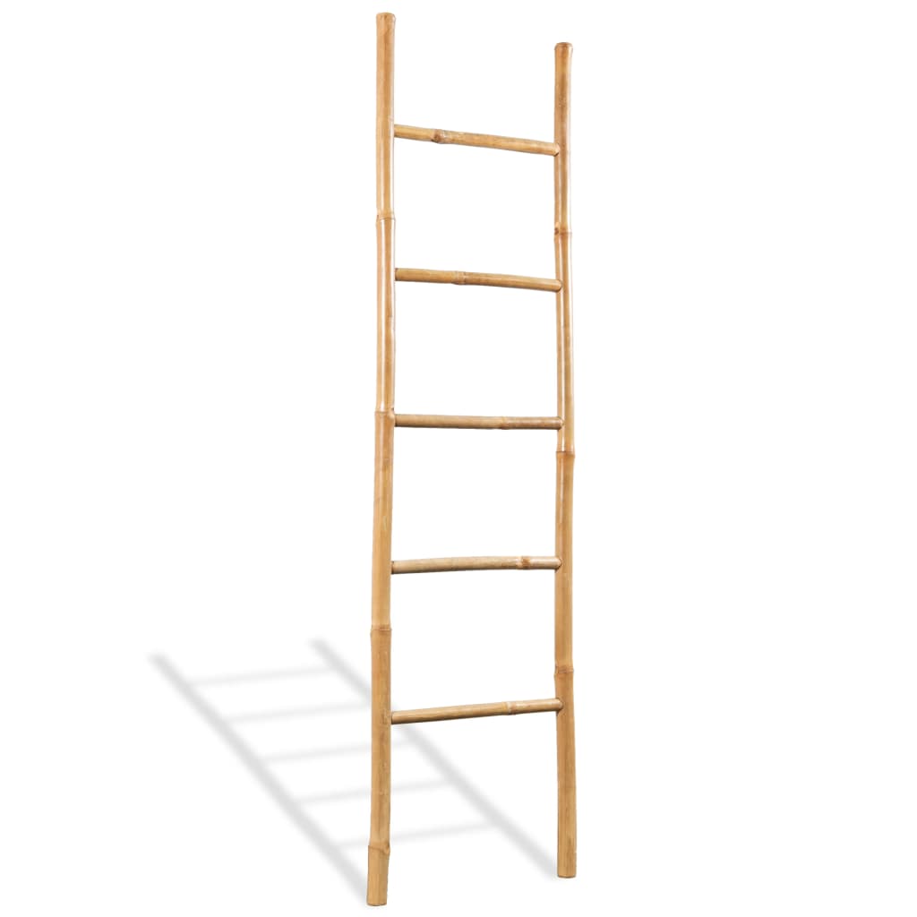 Vidaxl Towel Ladder With 5 Rungs Bamboo 59''