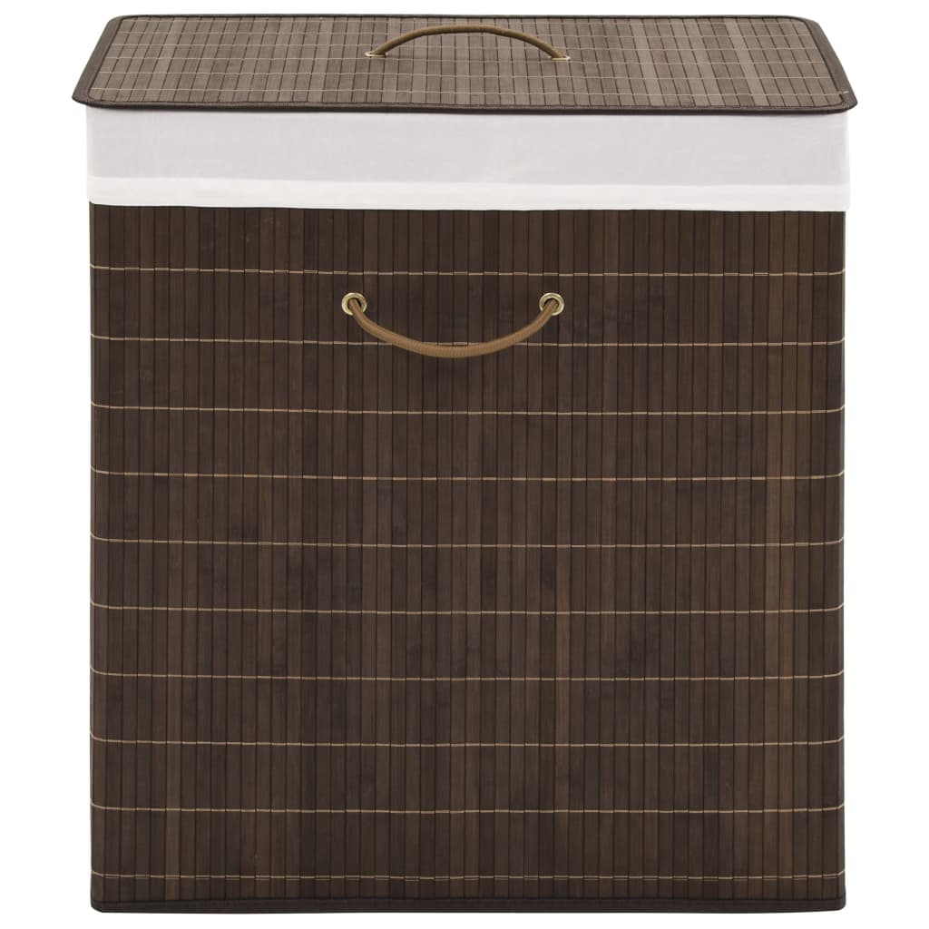 Vidaxl Bamboo Laundry Bin Rectangular Dark Brown