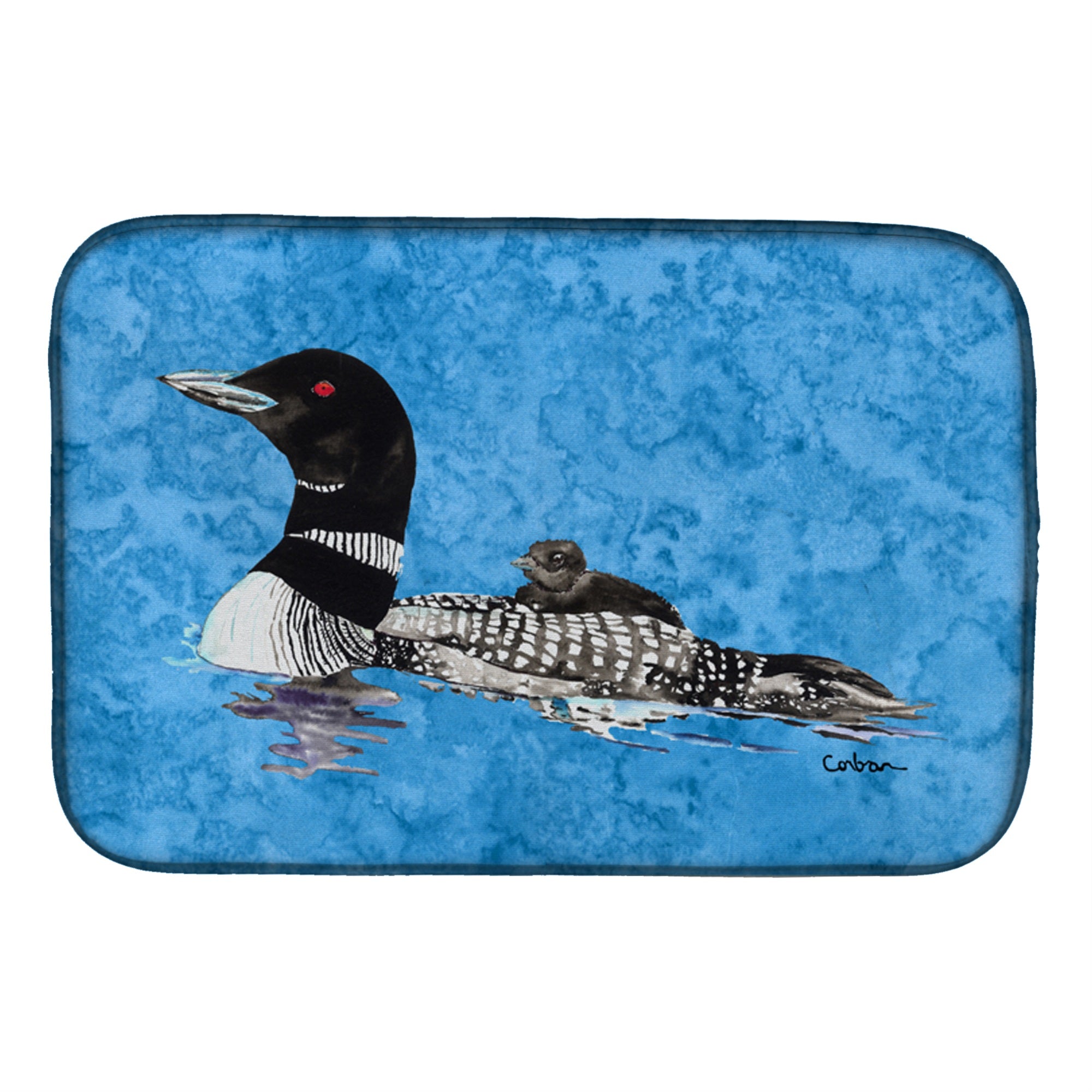 'Caroline'S Treasures Momma And Baby Loon Dish Drying Mat, 14'''' X 21'''', Multicolor''