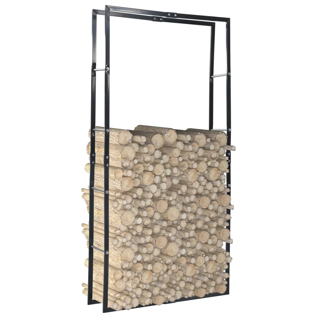 Vidaxl Firewood Rack Black 39.4''X9.8''X78.7'' Steel