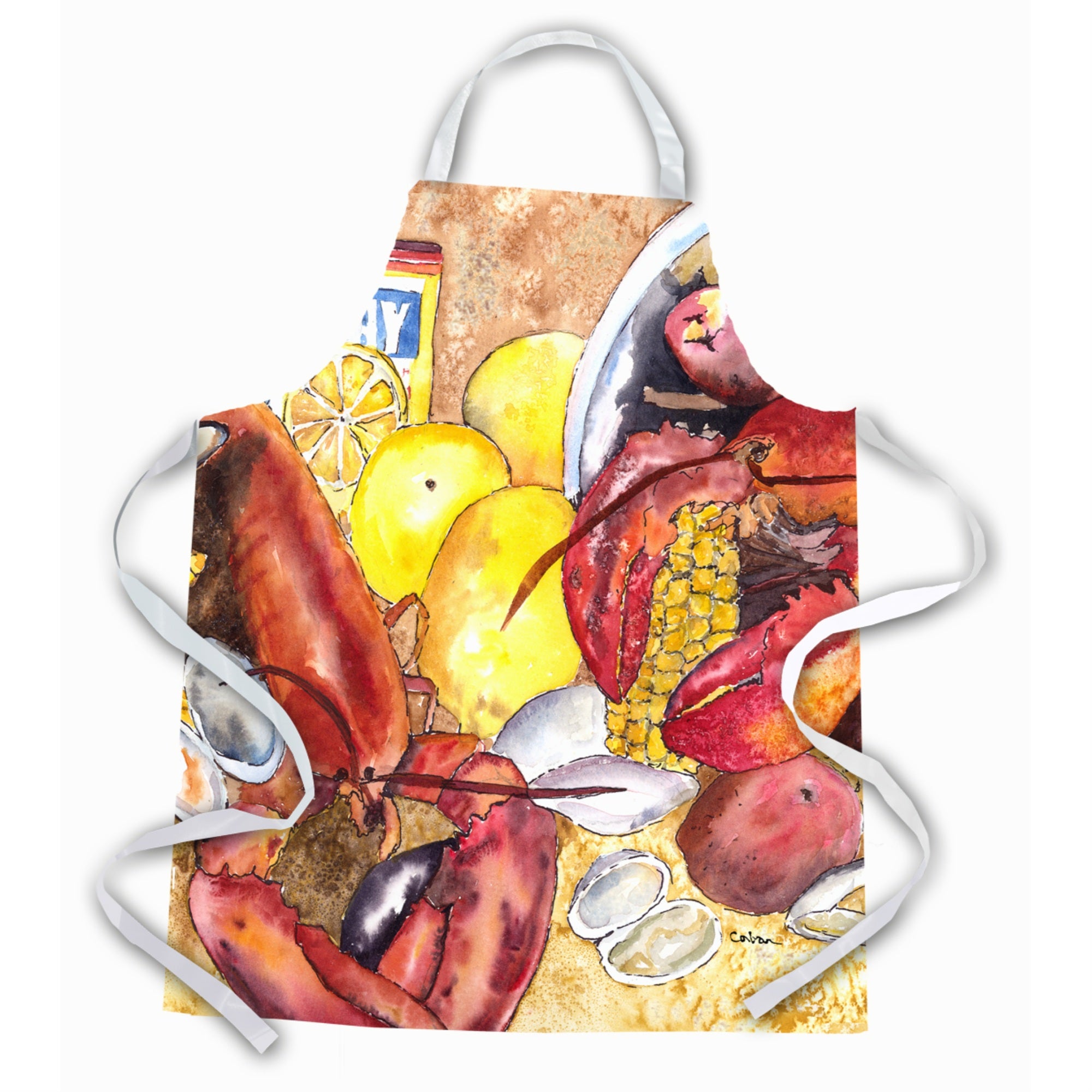 'Caroline'S Treasures 8719Apron Lobster Bake With Old Bay Seasonings Apron, Large, Multicolor''