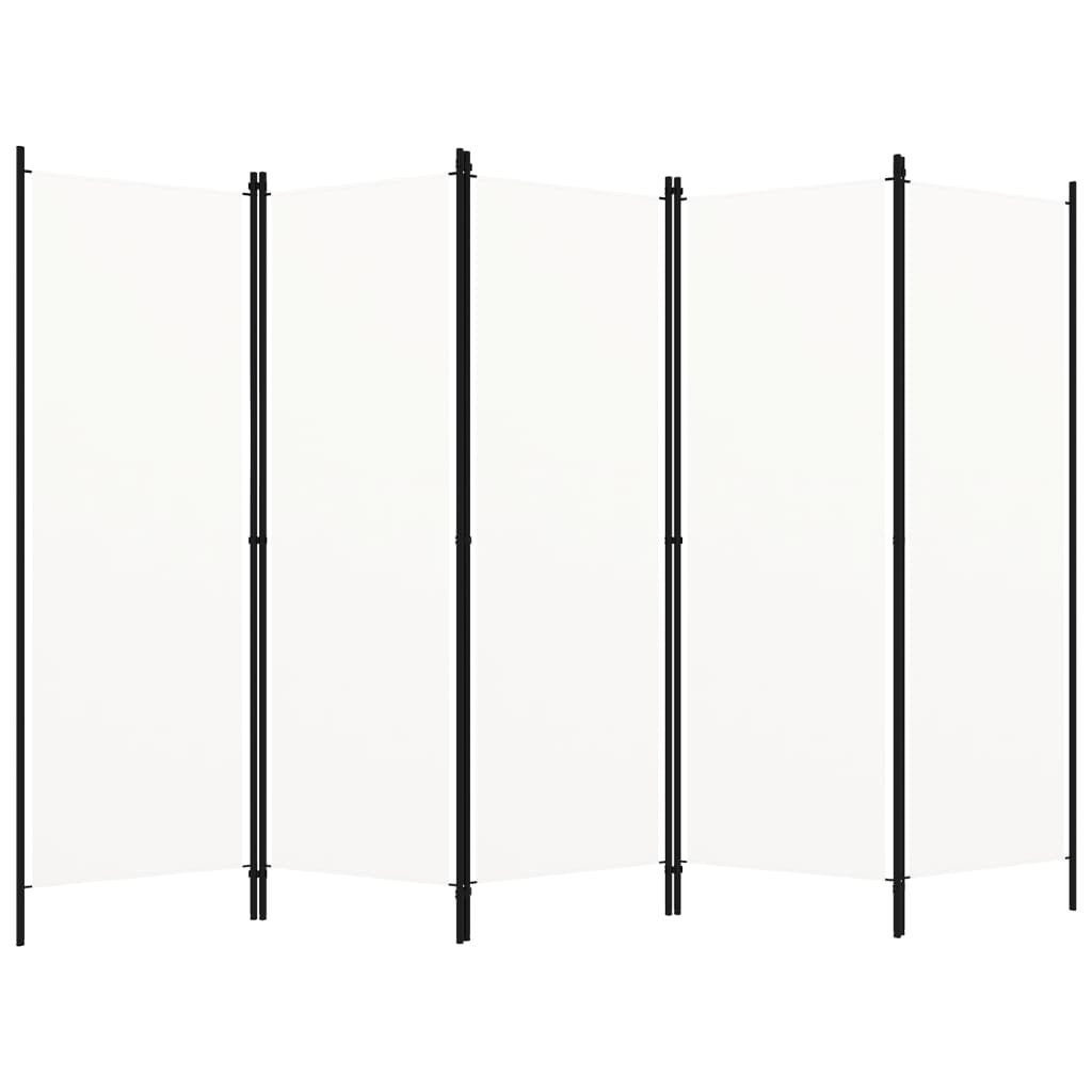 vidaXL 5-Panel Room Divider Cream White 98.4x70.9-New Condition