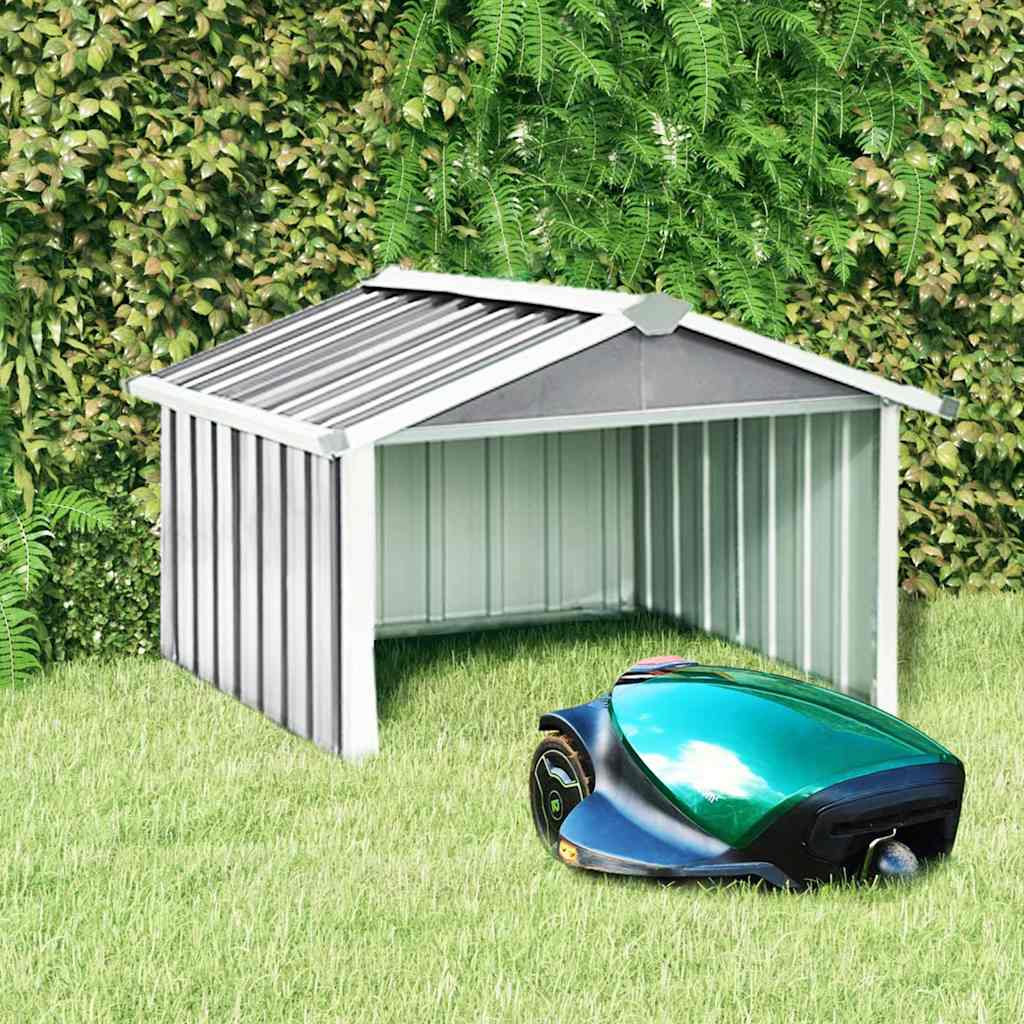 vidaXL Garden Shed Grey Galvanized steel Standard Durable Garden Shed