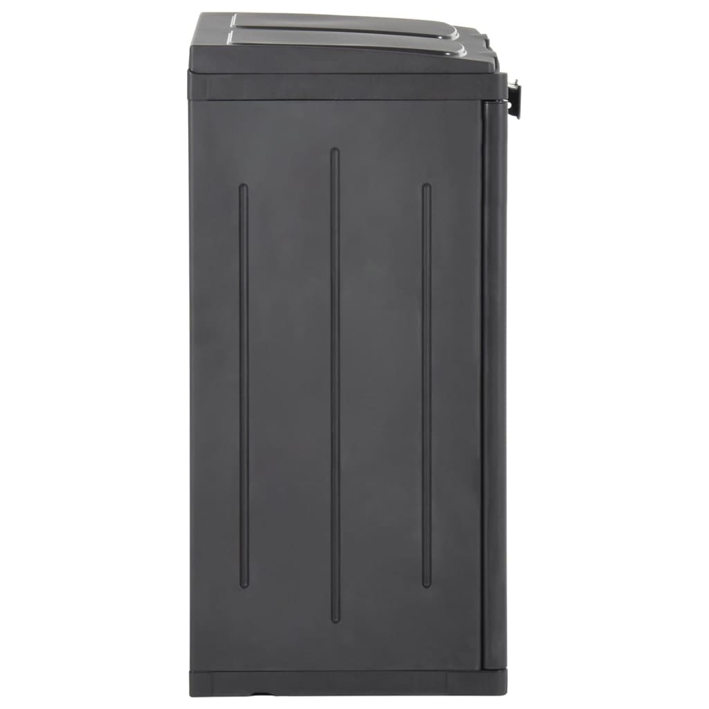 vidaXL Trash Bin with 2 Doors Black 25.6''x17.7''x34.6'' PP