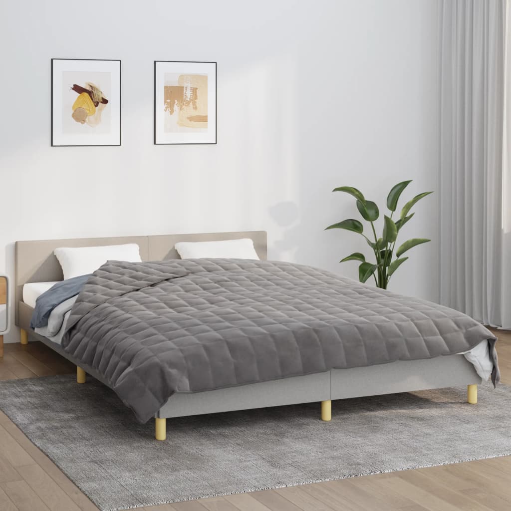vidaXL Weighted Blanket Gray 86.6x94.5 33.1 lb Fabric
