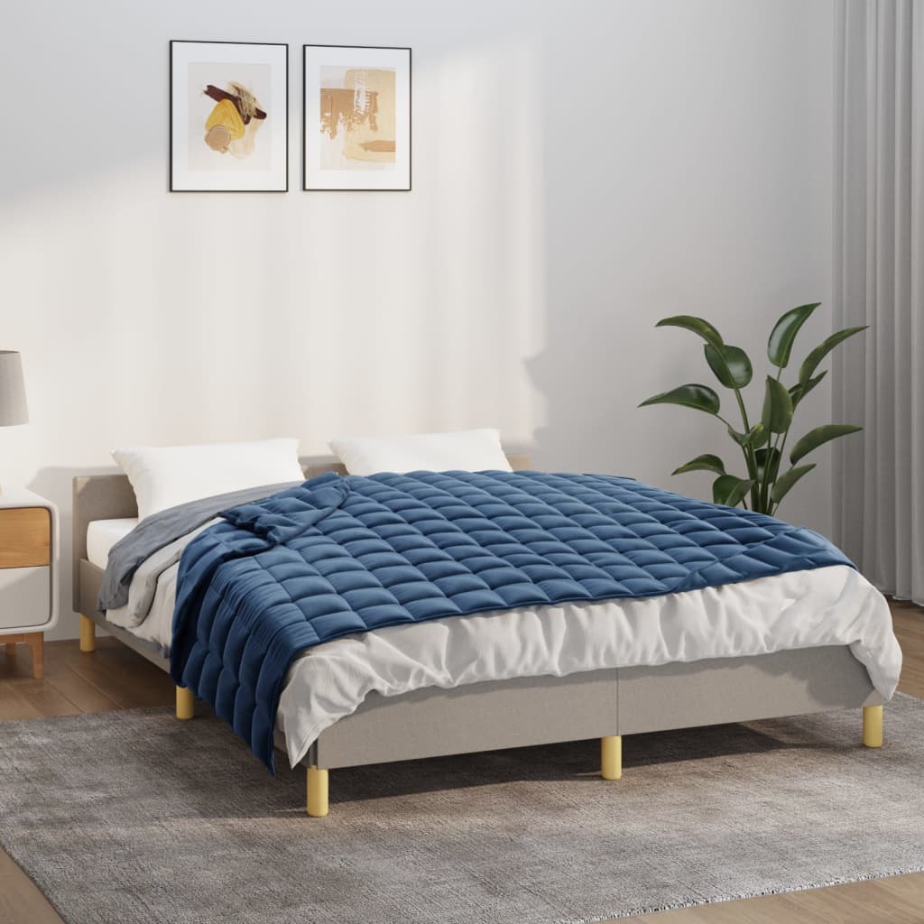 vidaXL Weighted Blanket Blue 53.1x78.7 13.2 lb Fabric