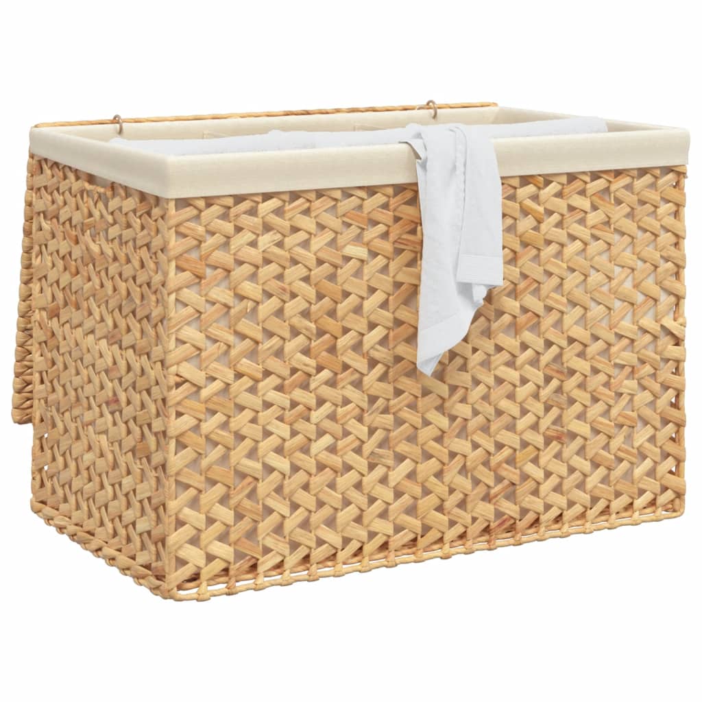 Vidaxl Laundry Basket With 3 Sections 29.5X16.7X20.5 Water Hyacinth
