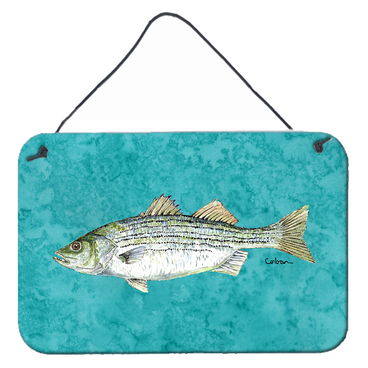 'Caroline'S Treasures Striped Bass Fish Aluminum Metal Wall Or Door Hanging Prints, 8 X 12''''''