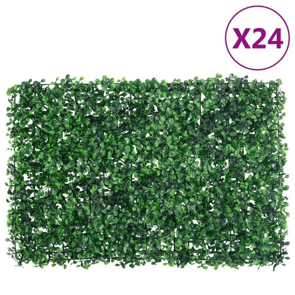 vidaXL Artificial Shrub Leaf Fence24 pcs Green 15.7x23.6