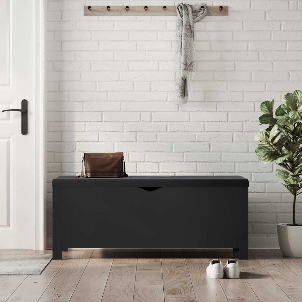 vidaXL Storage Box with Cushion Black 41.3x15.7x17.7