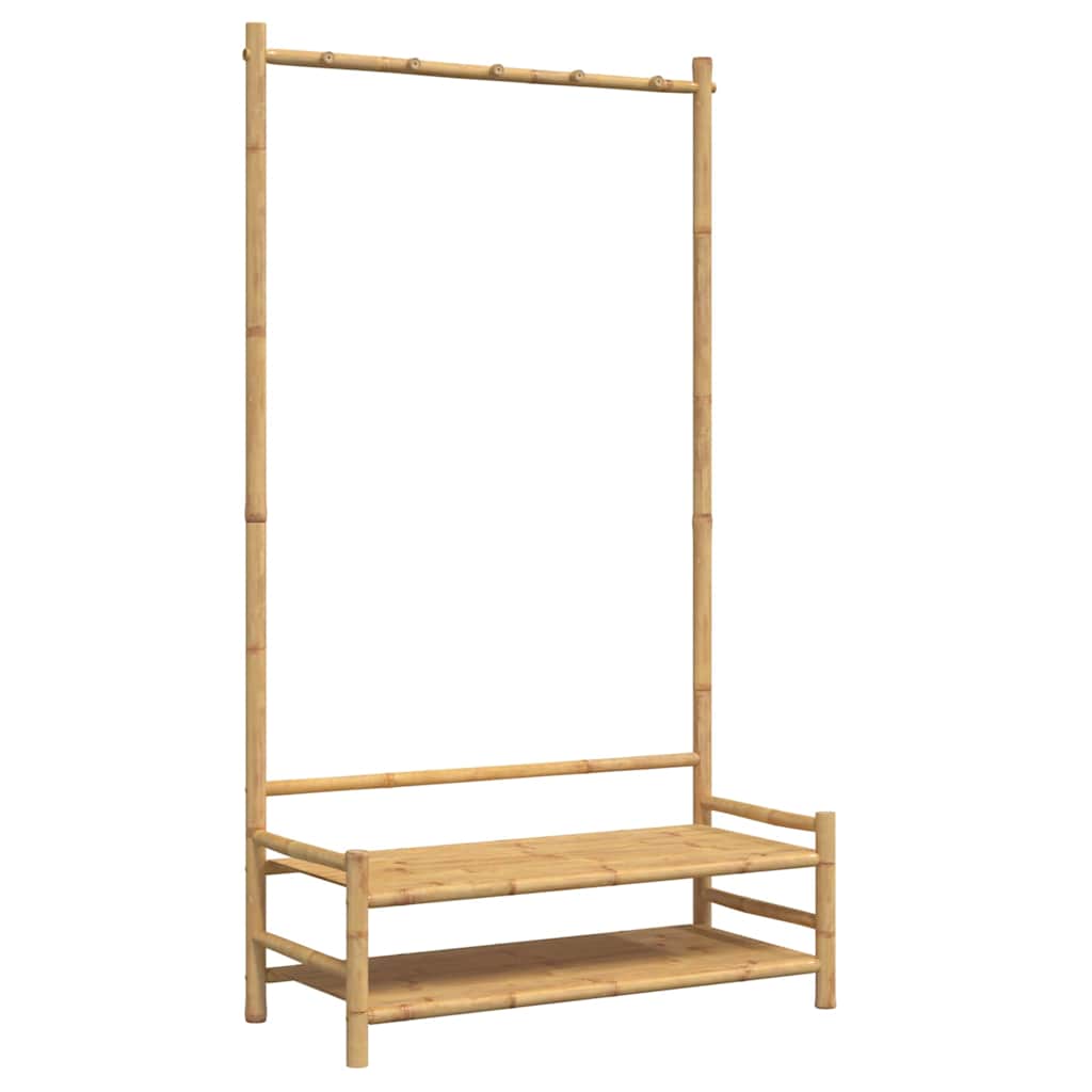 Vidaxl Clothes Rack With Shelves 40.6X15.7X72 Bamboo