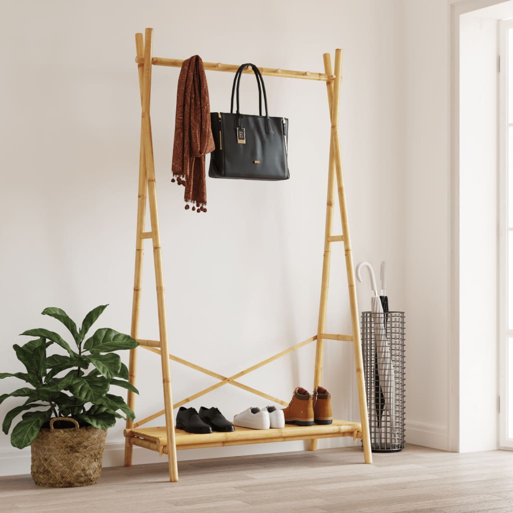 Vidaxl Clothes Rack With Shelf 40.2X19.7X74.8 Bamboo