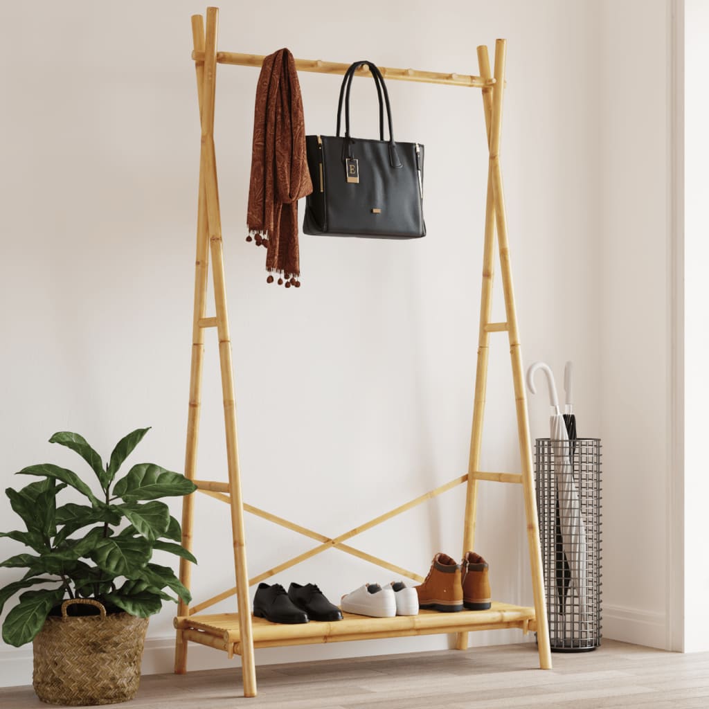 Vidaxl Clothes Rack With Shelf 40.2X19.7X74.8 Bamboo