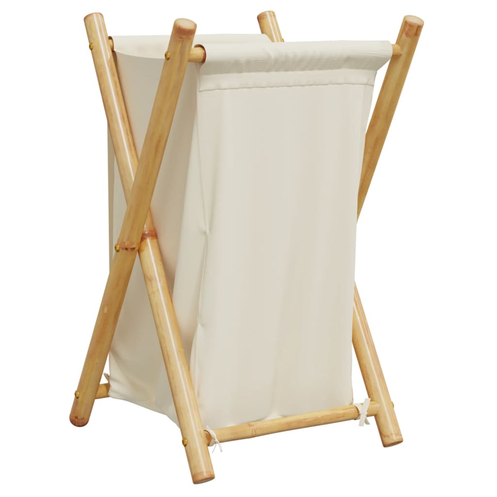 Vidaxl Laundry Basket Cream White 16.3X14.2X25 Bamboo