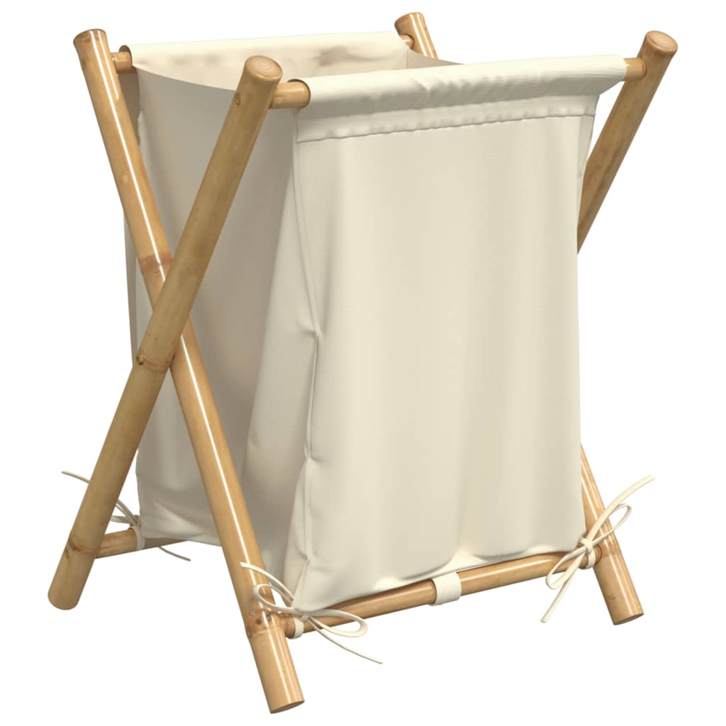 Vidaxl Laundry Basket Cream White 17.7X21.7X25 Bamboo
