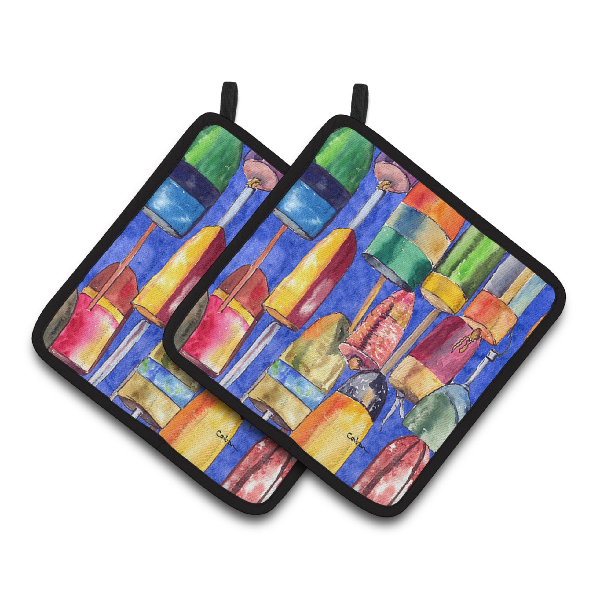 'Caroline'S Treasures Bouys Pair Of Pot Holders 8723-1Pthd, 7.5Hx7.5W, Multicolor''
