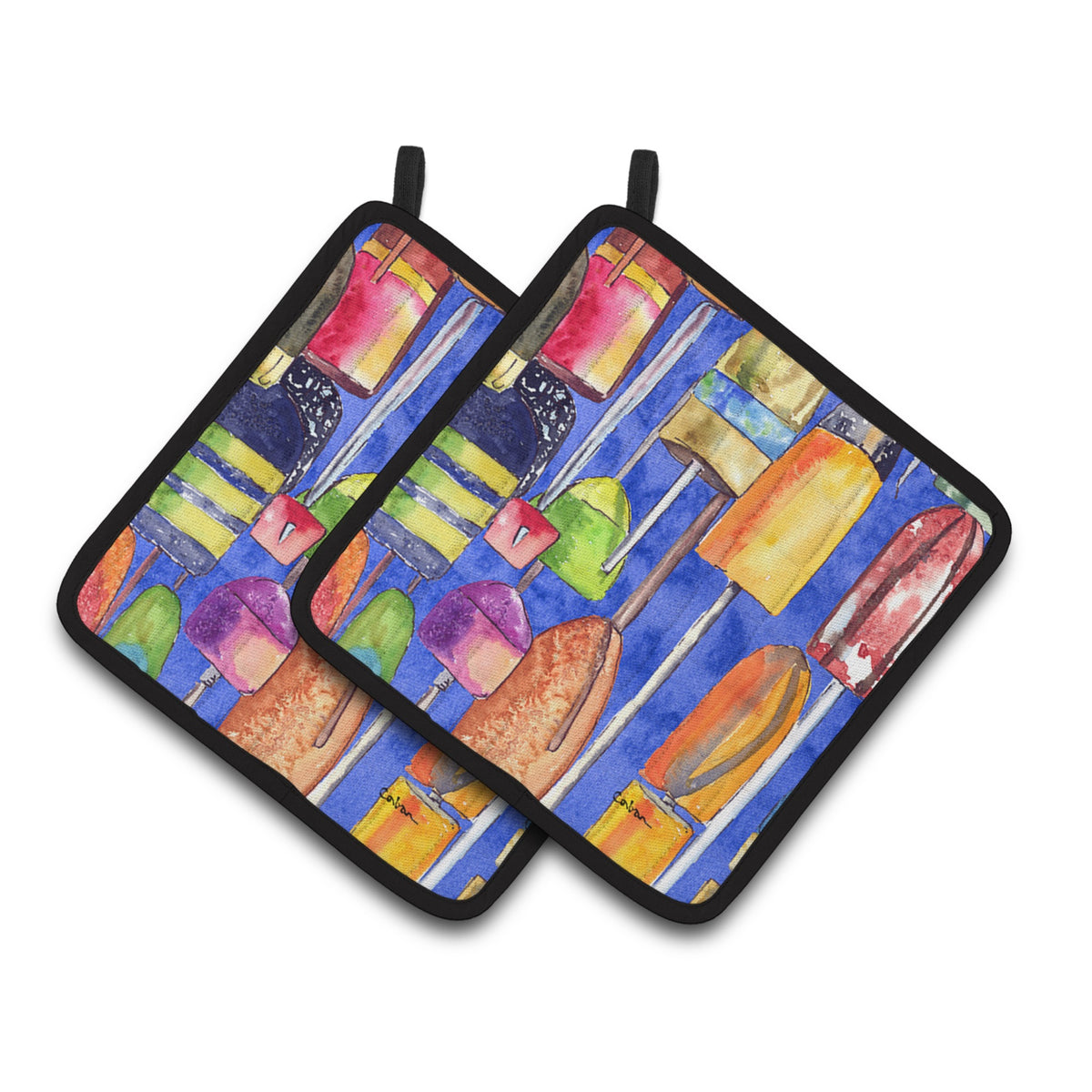 'Caroline'S Treasures Lobster Bouys Pair Of Pot Holders 8723-2Pthd, 7.5Hx7.5W, Multicolor''