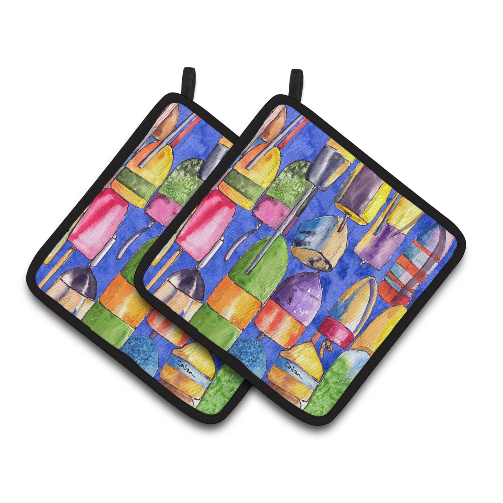 'Caroline'S Treasures Lobster Bouys Pair Of Pot Holders 8723-4Pthd, 7.5Hx7.5W, Multicolor''