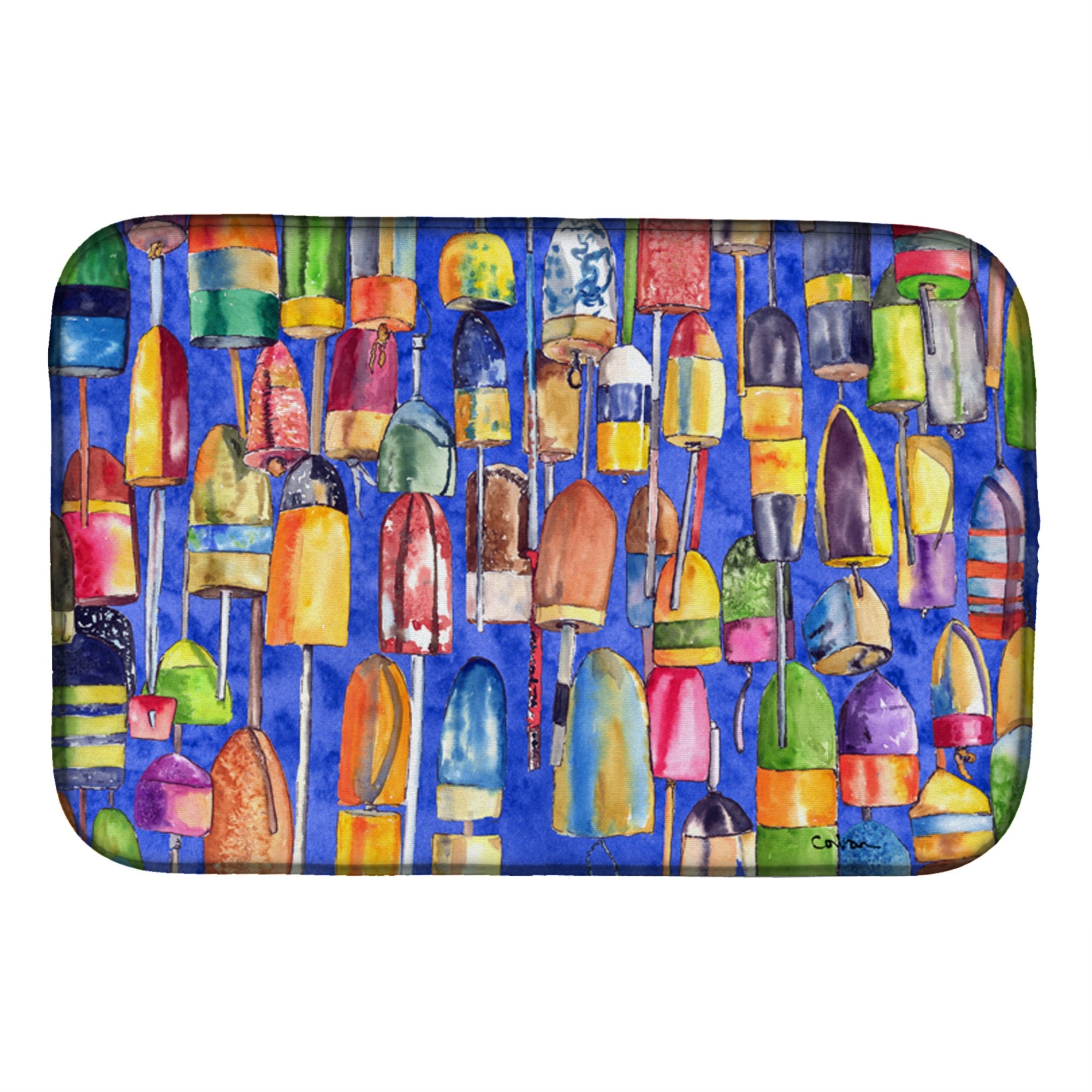 'Caroline'S Treasures Lobster Buoys Dish Drying Mat, 14'''' X 21'''', Multicolor''