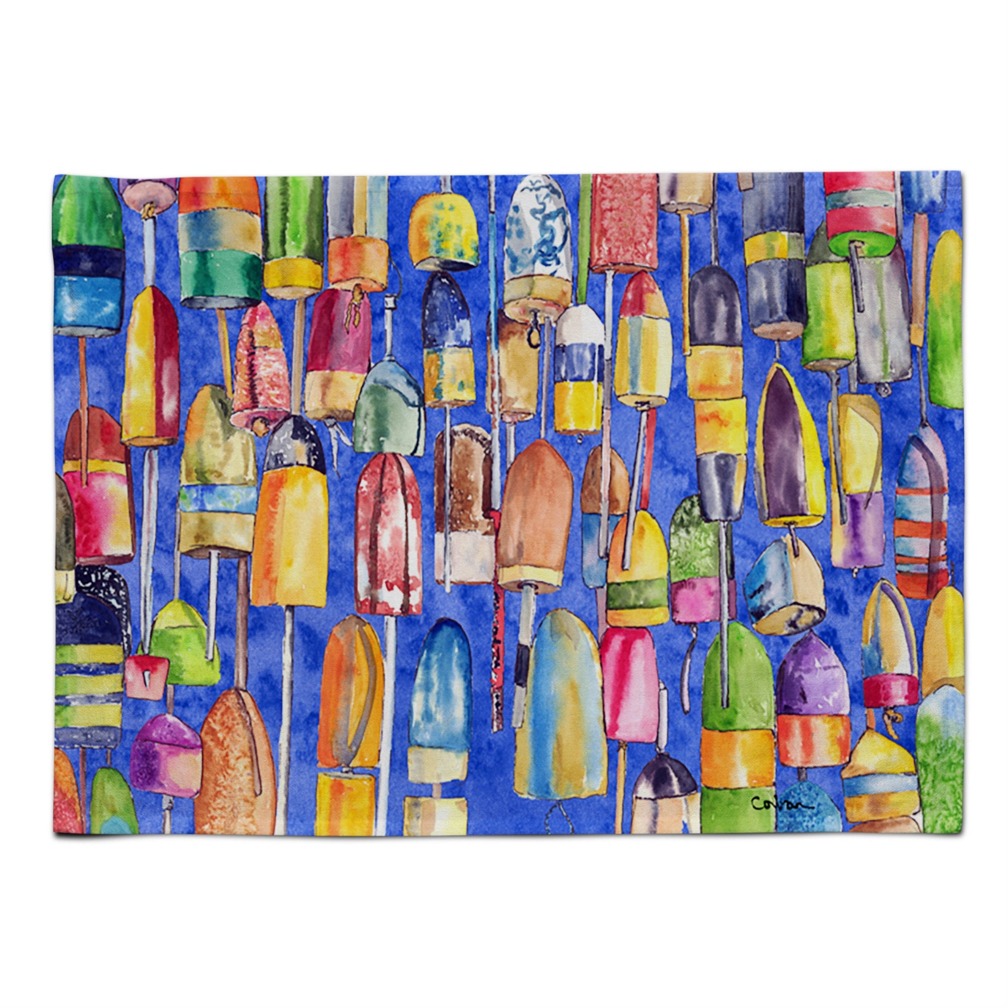 'Caroline'S Treasures 8723Plmt Lobster Buoys Fabric Placemat, Multicolor''