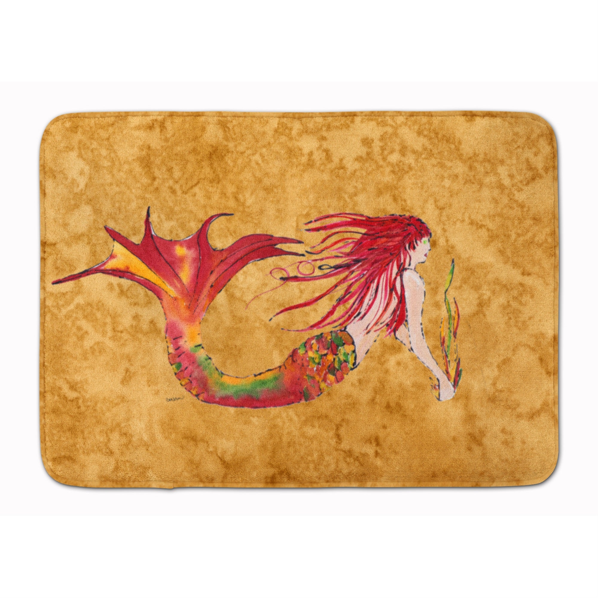 'Caroline'S Treasures Ginger Red Headed Mermaid On Gold, 19'''' X 27'''', Multicolor''