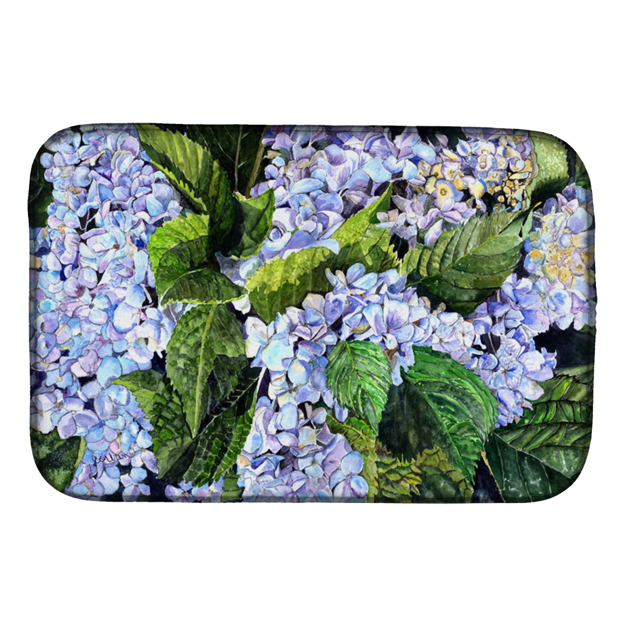 'Caroline'S Treasures Hydrangea Dish Drying Mat, 14'''' X 21'''', Multicolor''