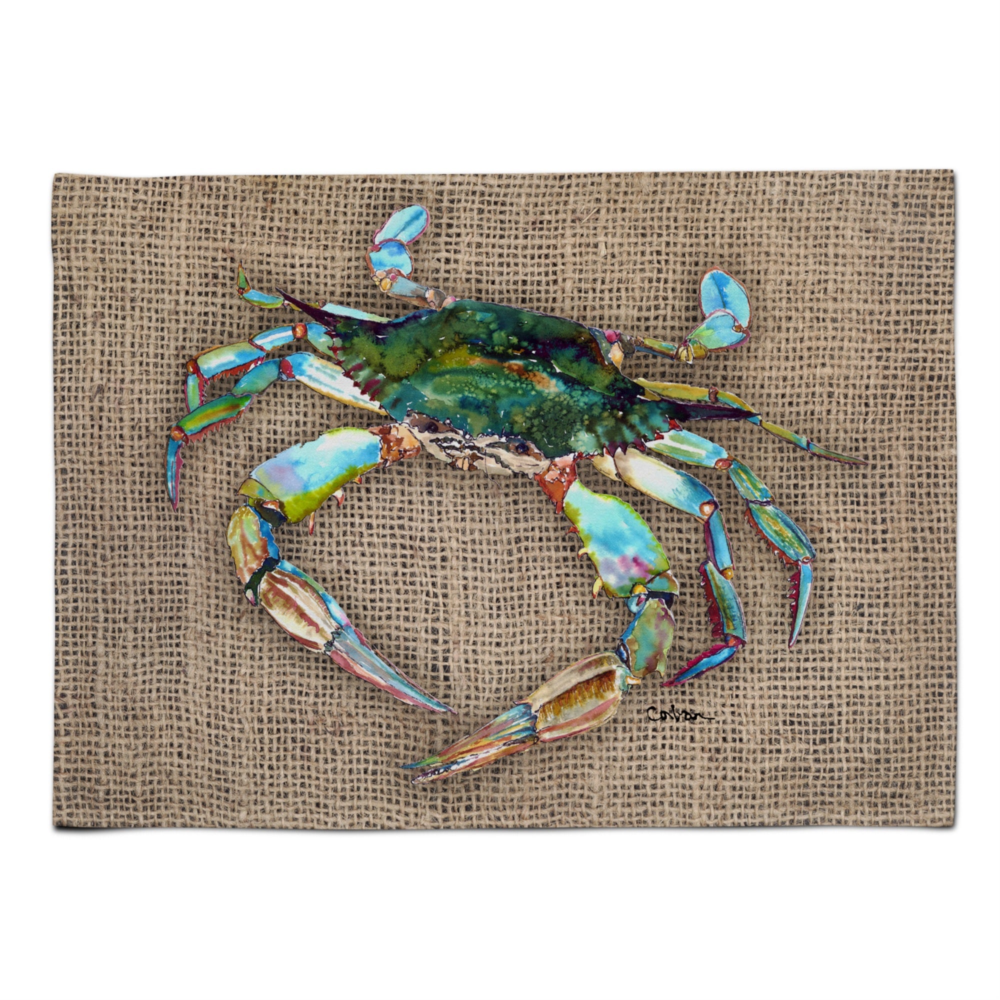 'Caroline'S Treasures 8731Plmt Crab Fabric Placemat, Multicolor''
