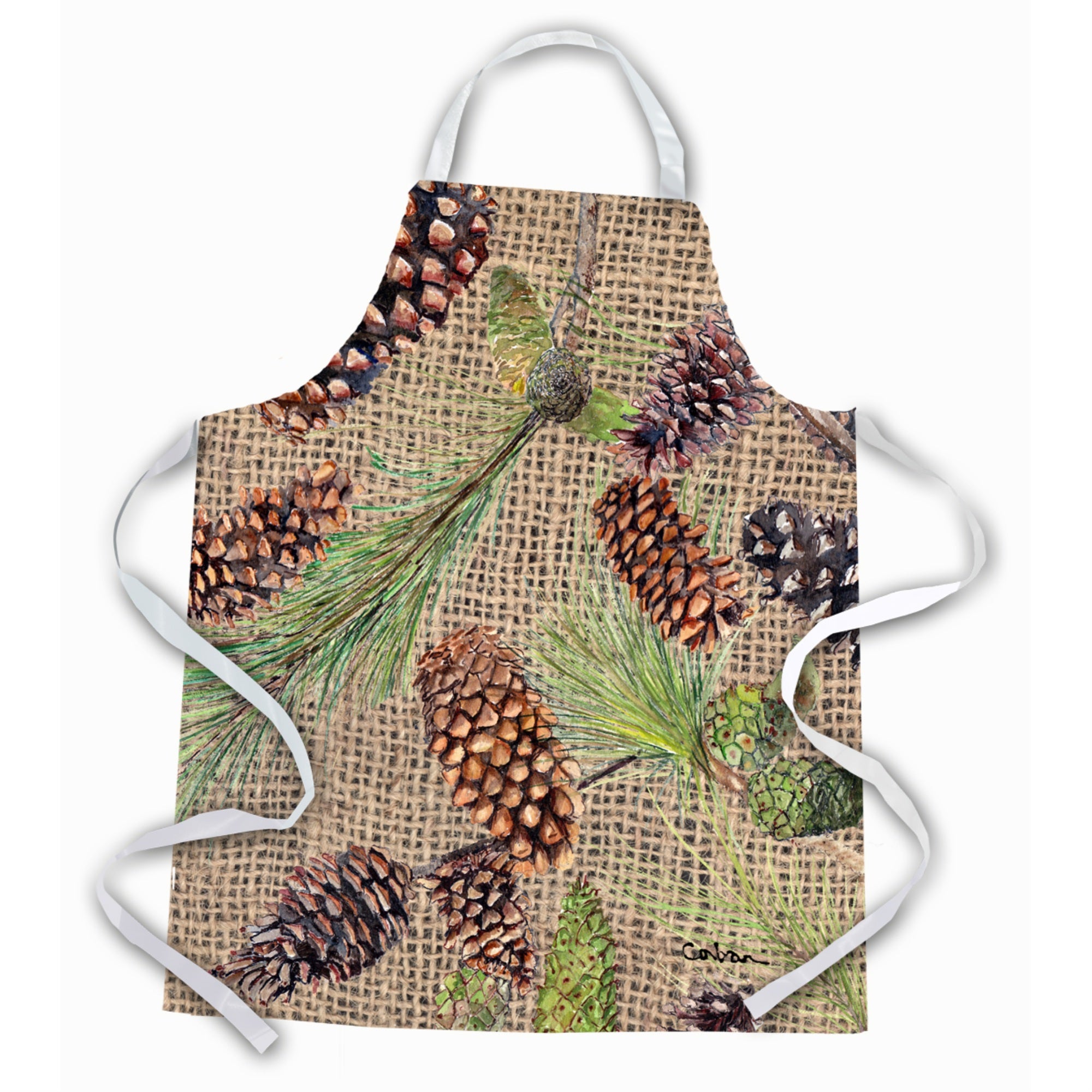 'Caroline'S Treasures 8735Apron Pine Cones Apron, Large, Multicolor''