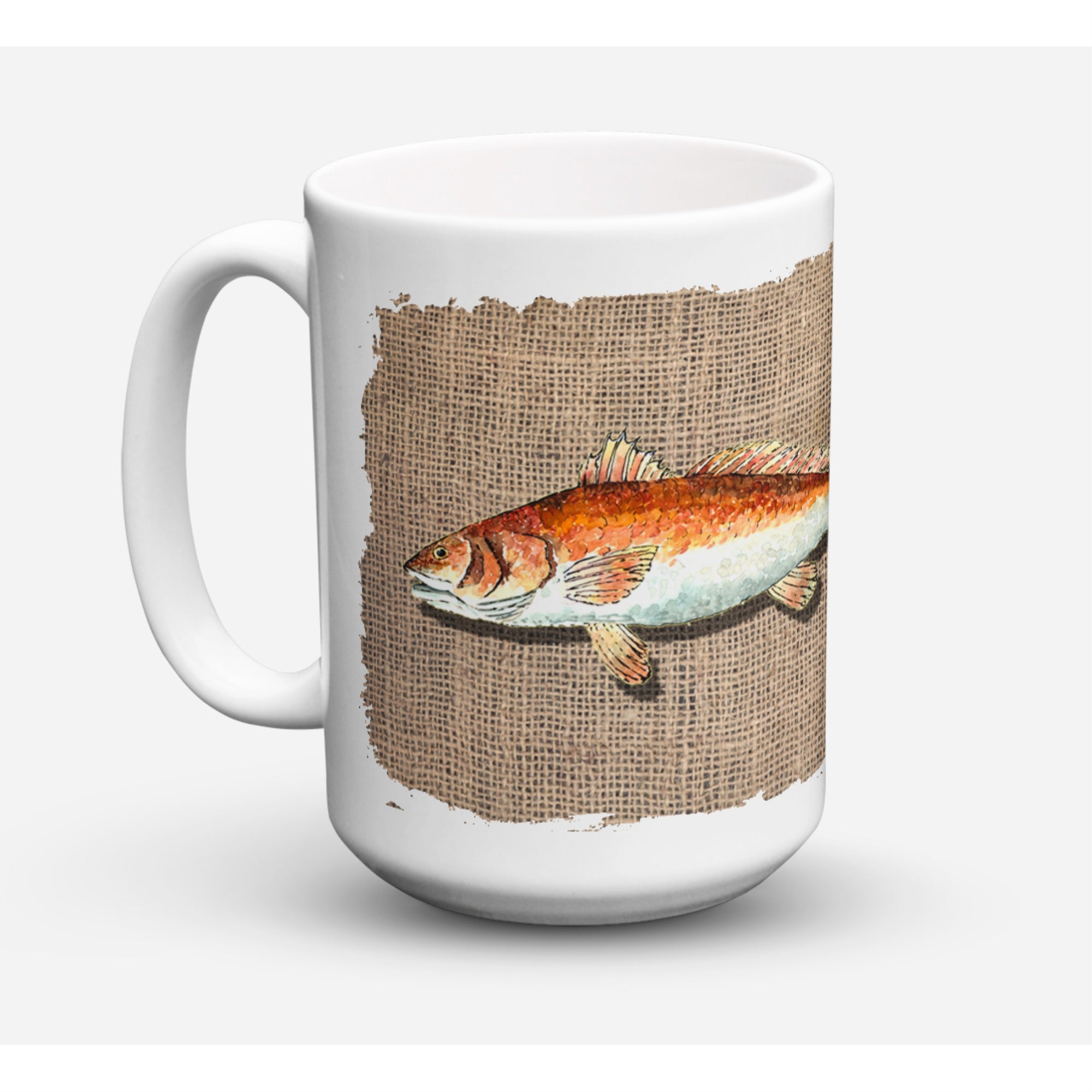 Carolines Treasures 8736CM15 Red Fish Dishwasher Safe Microwavable Ceramic Coffee Mug 15 oz Multicolor