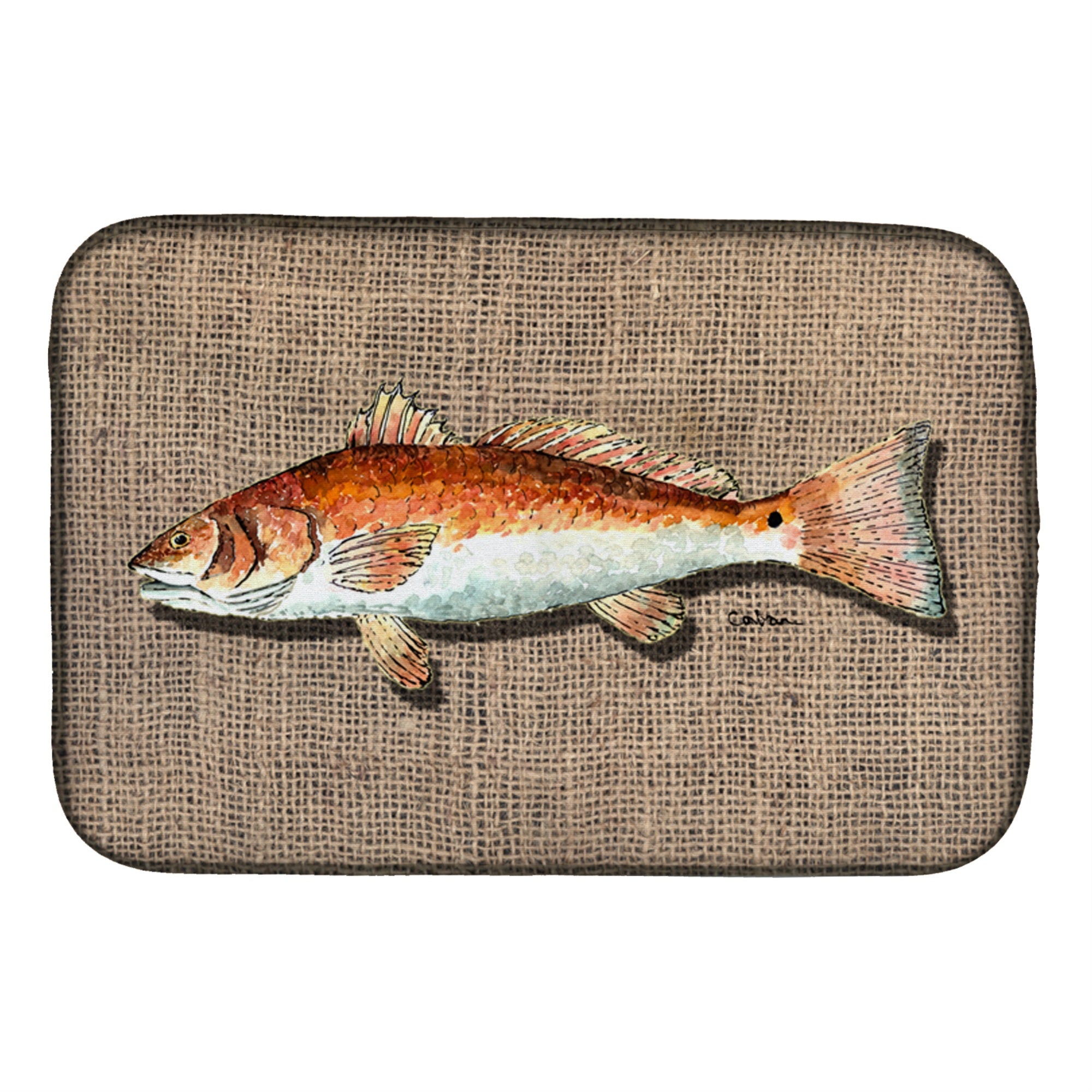 'Caroline'S Treasures Fish Dish Drying Mat, 14'''' X 21'''', Multicolor''