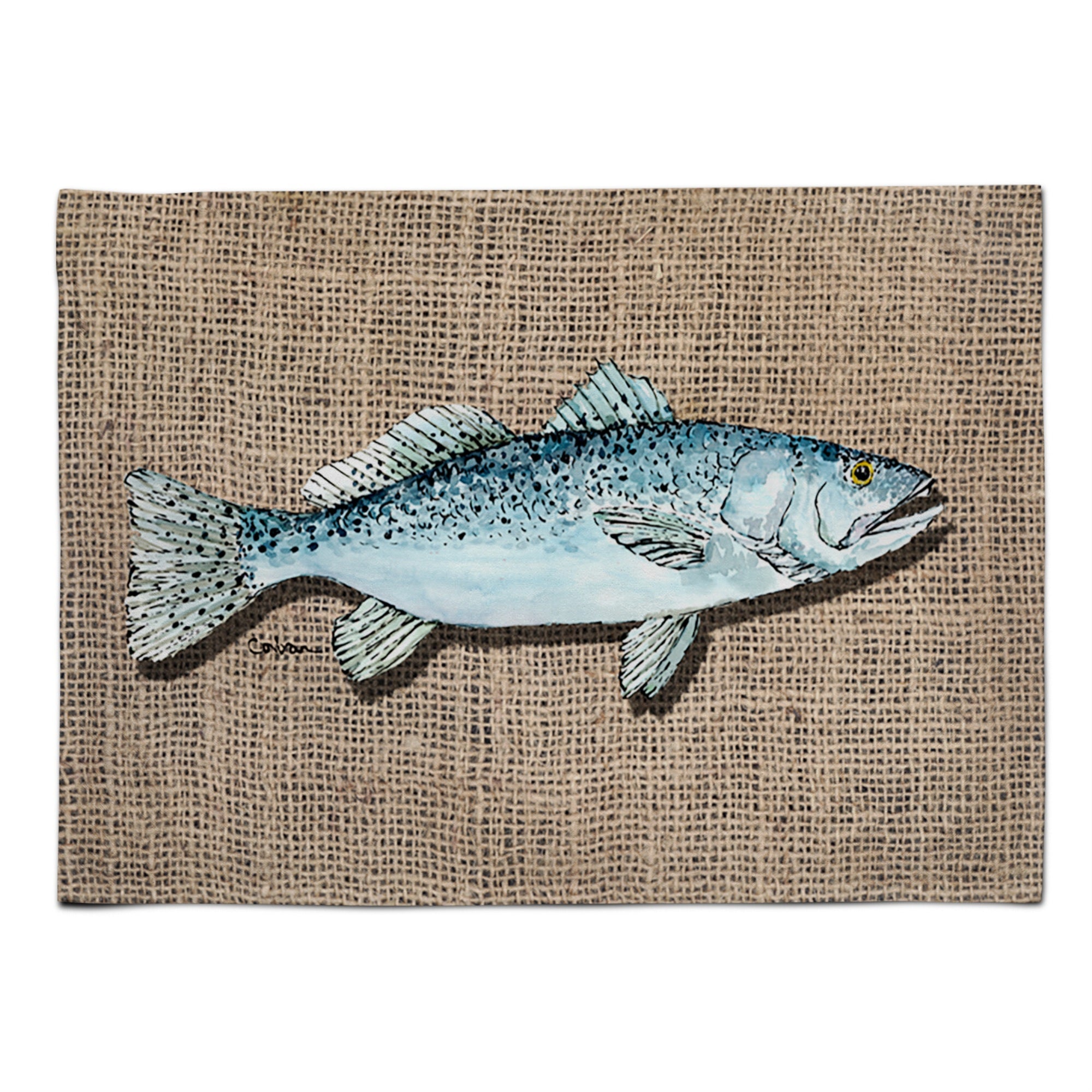 'Caroline'S Treasures 8737Plmt Fish Speckled Trout Fabric Placemat, Multicolor''