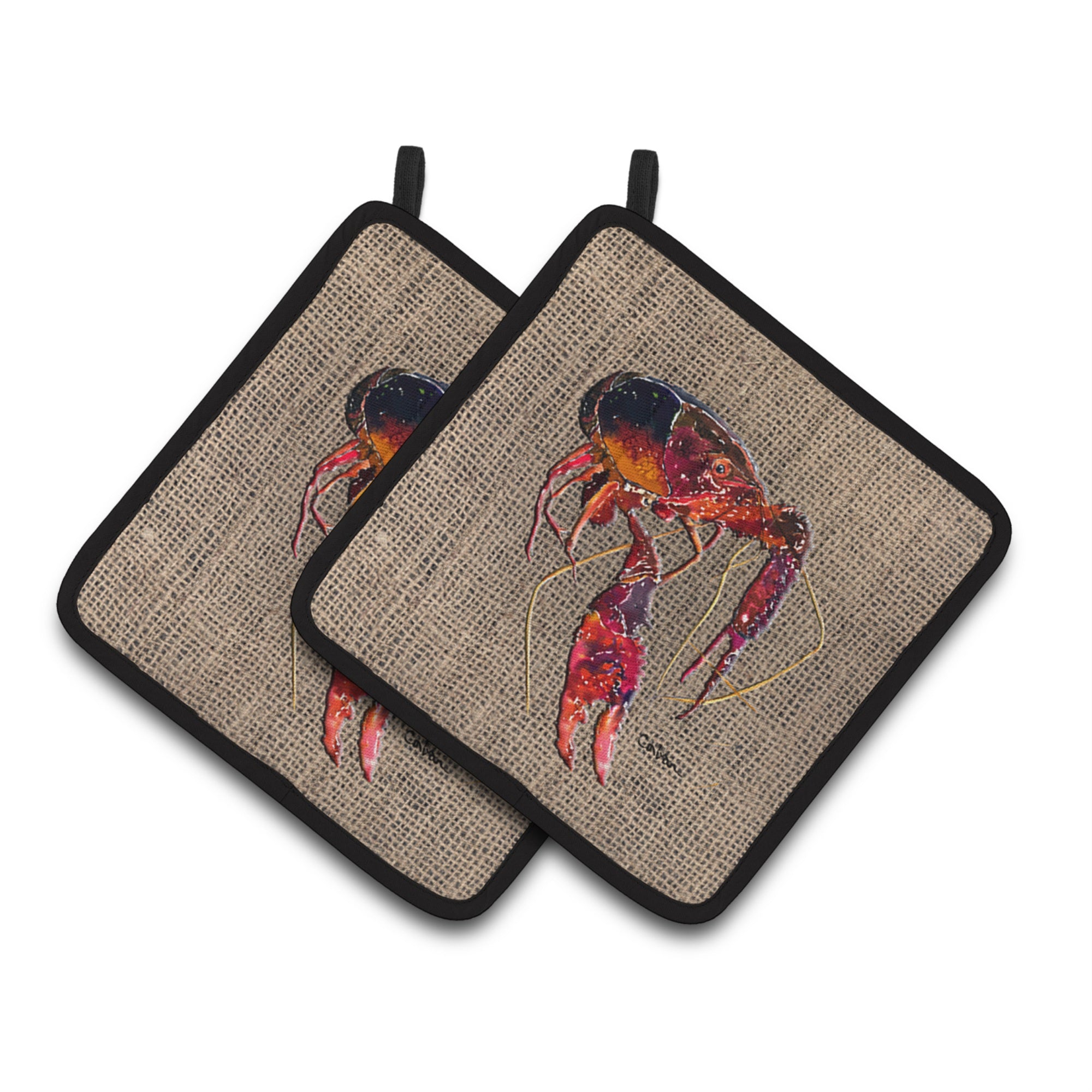 'Caroline'S Treasures Crawfish Pair Of Pot Holders 8739Pthd, 7.5Hx7.5W, Multicolor''