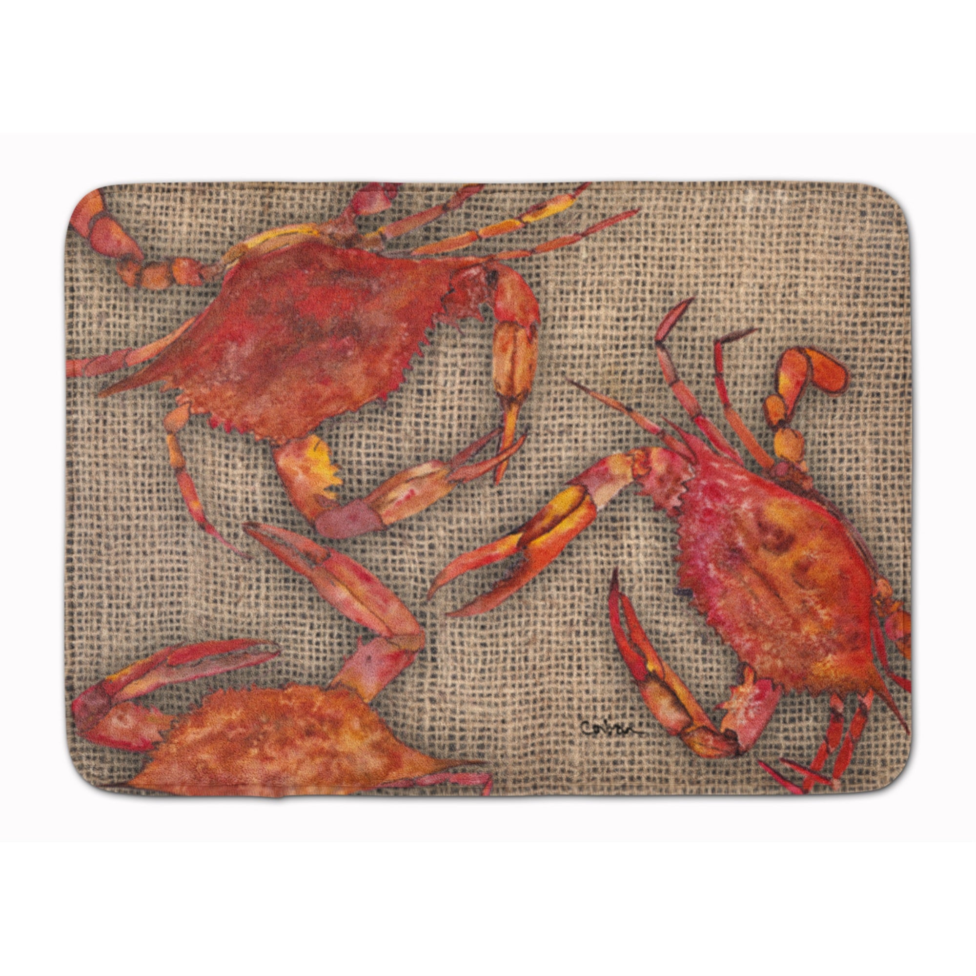 'Caroline'S Treasures Cooked Crabs On Faux Burlap Floor Mat, 19'''' X 27'''', Multicolor''