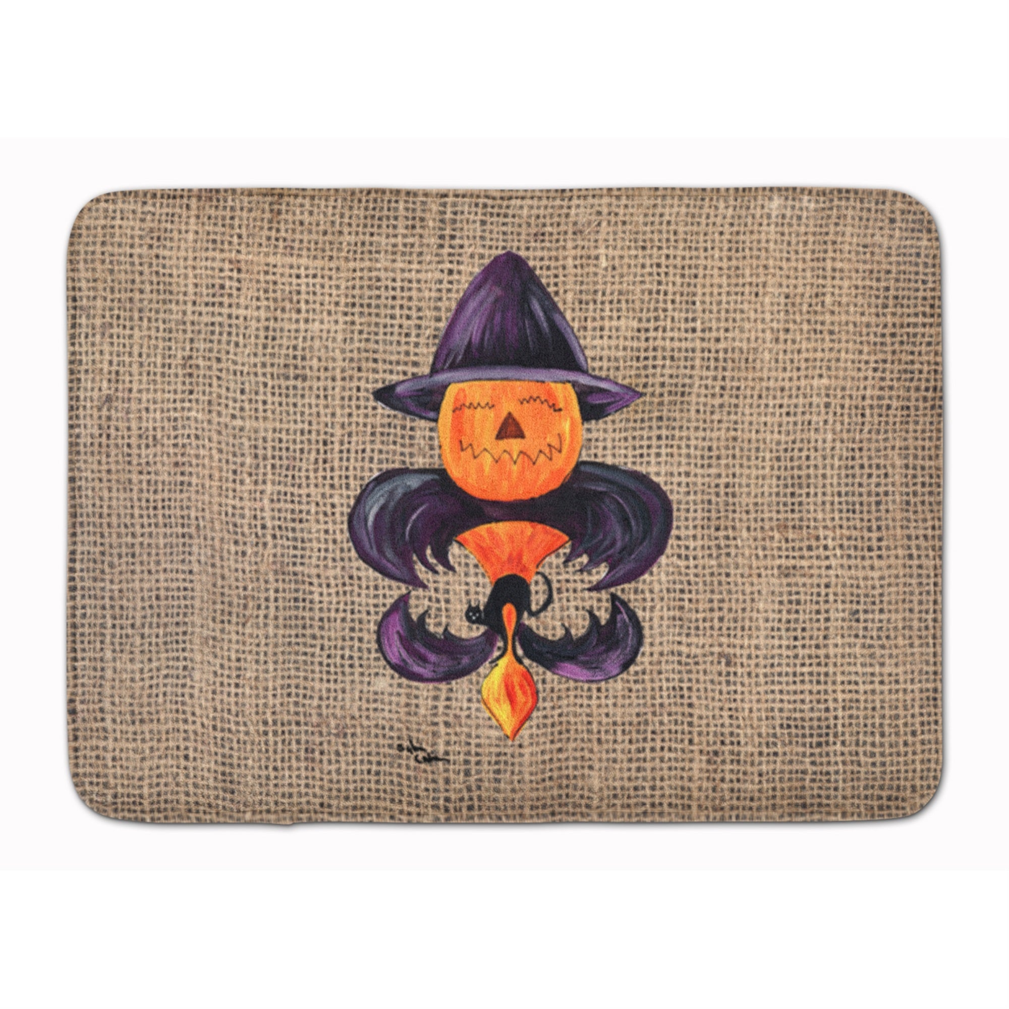 'Caroline'S Treasures Halloween Pumpkin Bat Fleur De Lis Floor Mat, 19'''' X 27'''', Multicolor''