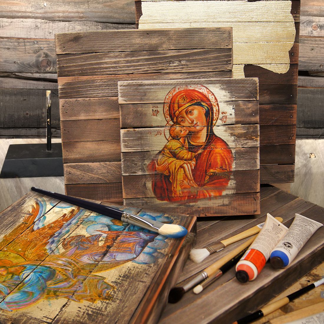 Testament Trinity Religious Orthodox Sacred Icon Ornament - Inspirational Icon Decor - 87015