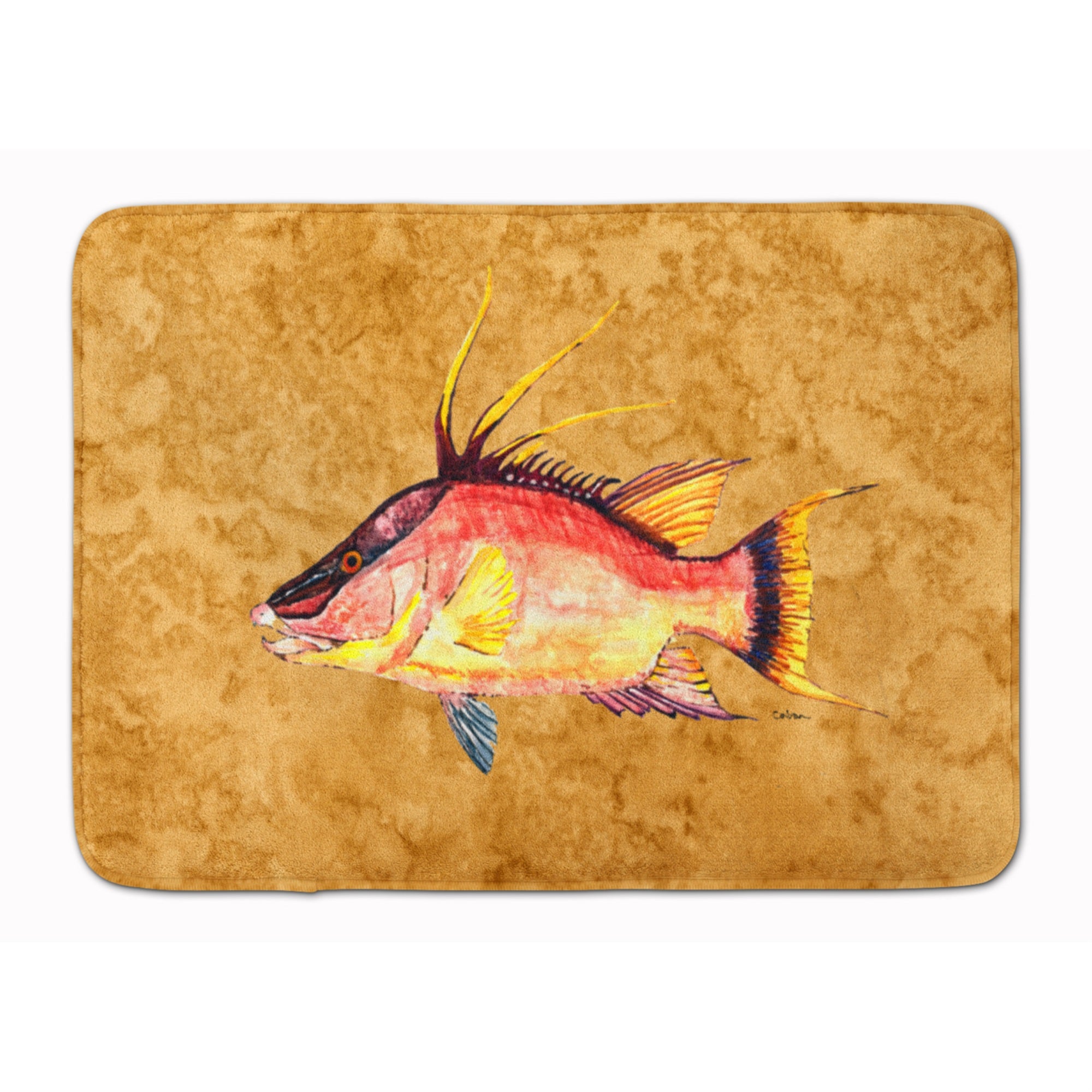 'Caroline'S Treasures Hog Snapper On Gold Floor Mat, 19'''' X 27'''', Multicolor''